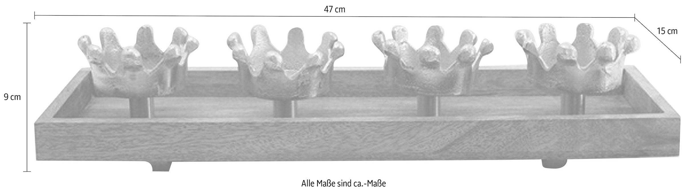 Home affaire Kerzenhalter »mit Krönchen«, aus Holz Breite Adventsleuchter BAUR liebevoll Metall, cm (1 ca. St.), und 47 | gestalteten