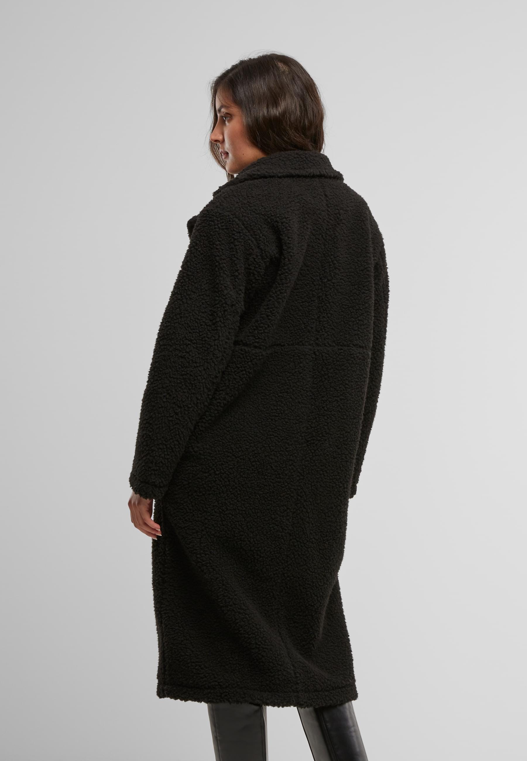 URBAN CLASSICS Winterjacke »Urban Classics Ladies Teddy Long Coat«, (1 St.), ohne Kapuze