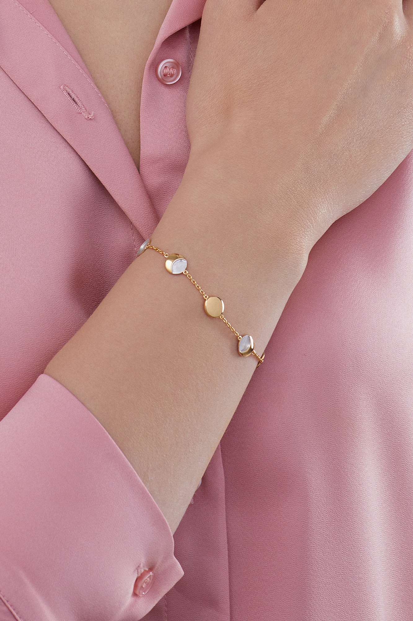 CAÏ Armband »925/- Sterling Silber bicolor Mondzyklus Luna«