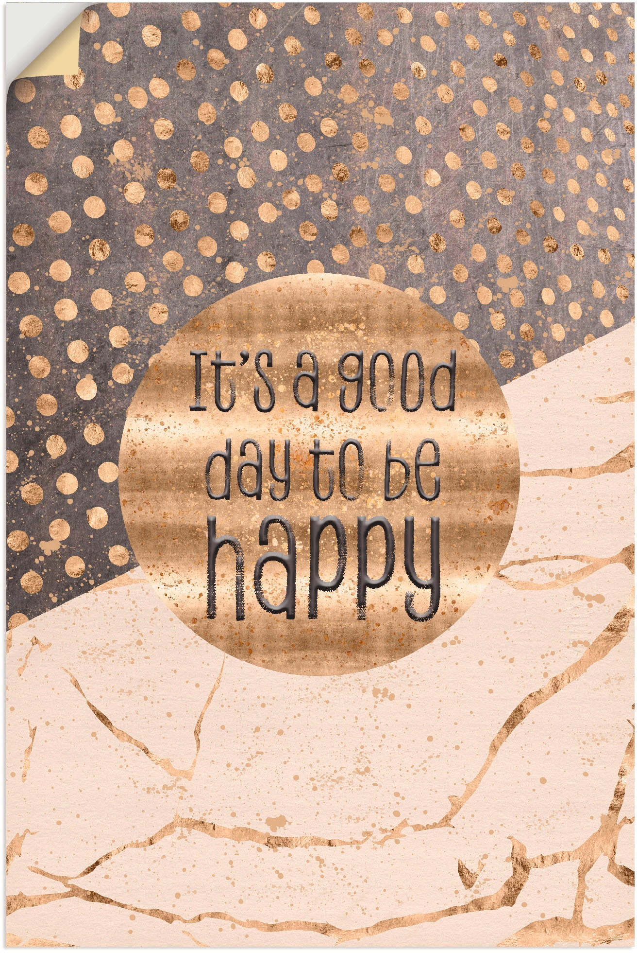 Artland Wandbild "Ein guter Tag um glücklich zu sein", Sprüche & Texte, (1 St.), als Alubild, Outdoorbild, Leinwandbild,