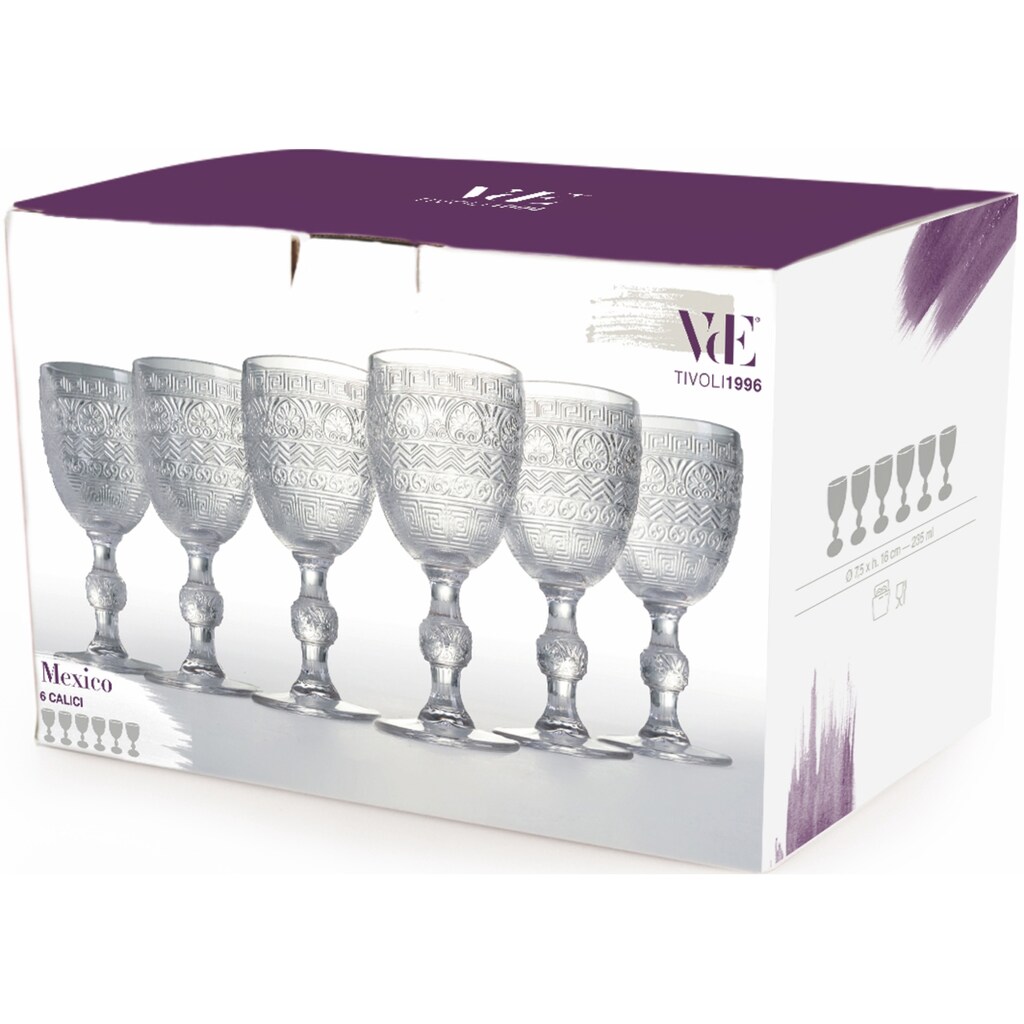 Villa d'Este Weinglas »Mexiko transparent«, (Set, 6 tlg.)