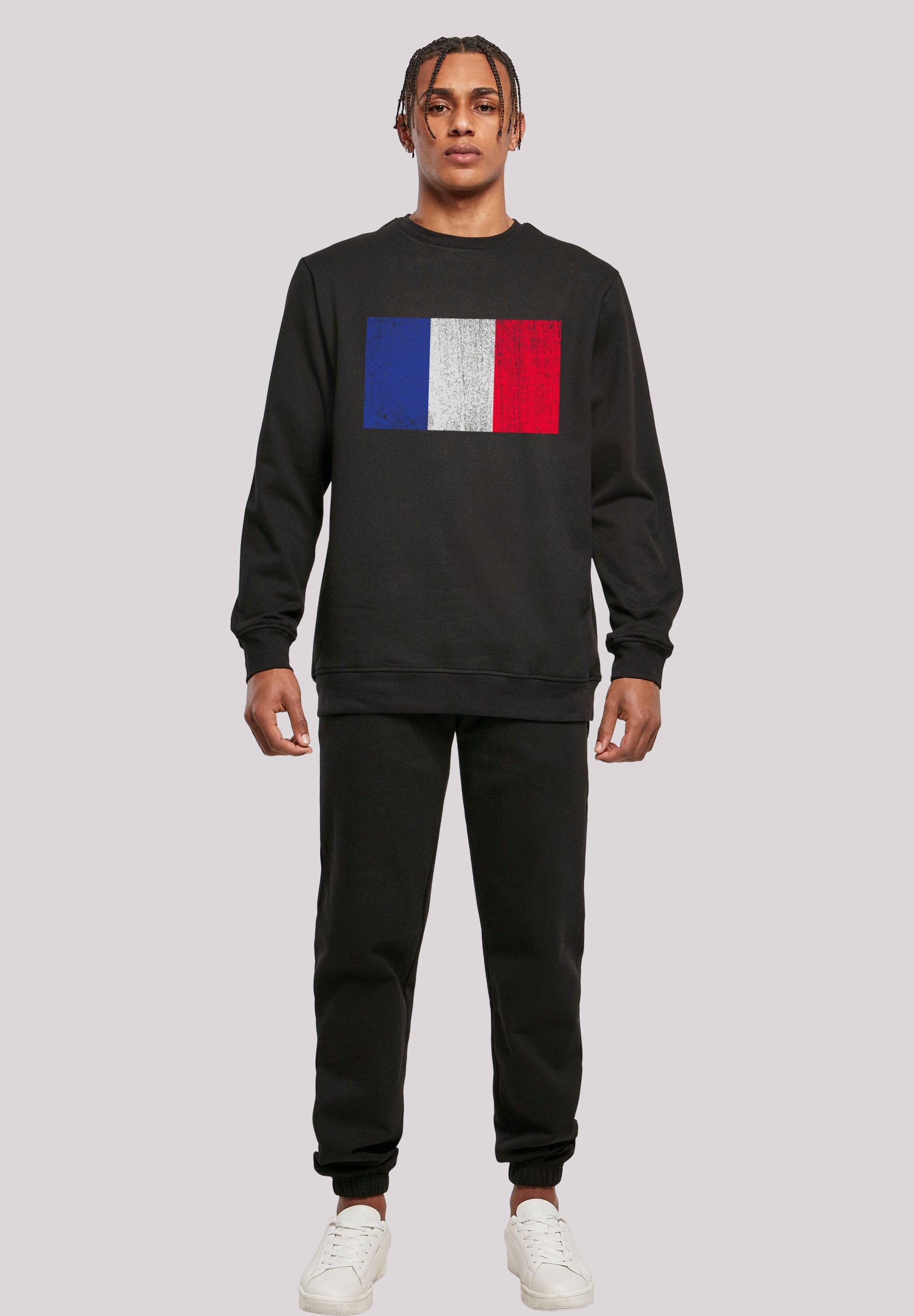 F4NT4STIC Kapuzenpullover »France Frankreich Flagge distressed«, Print