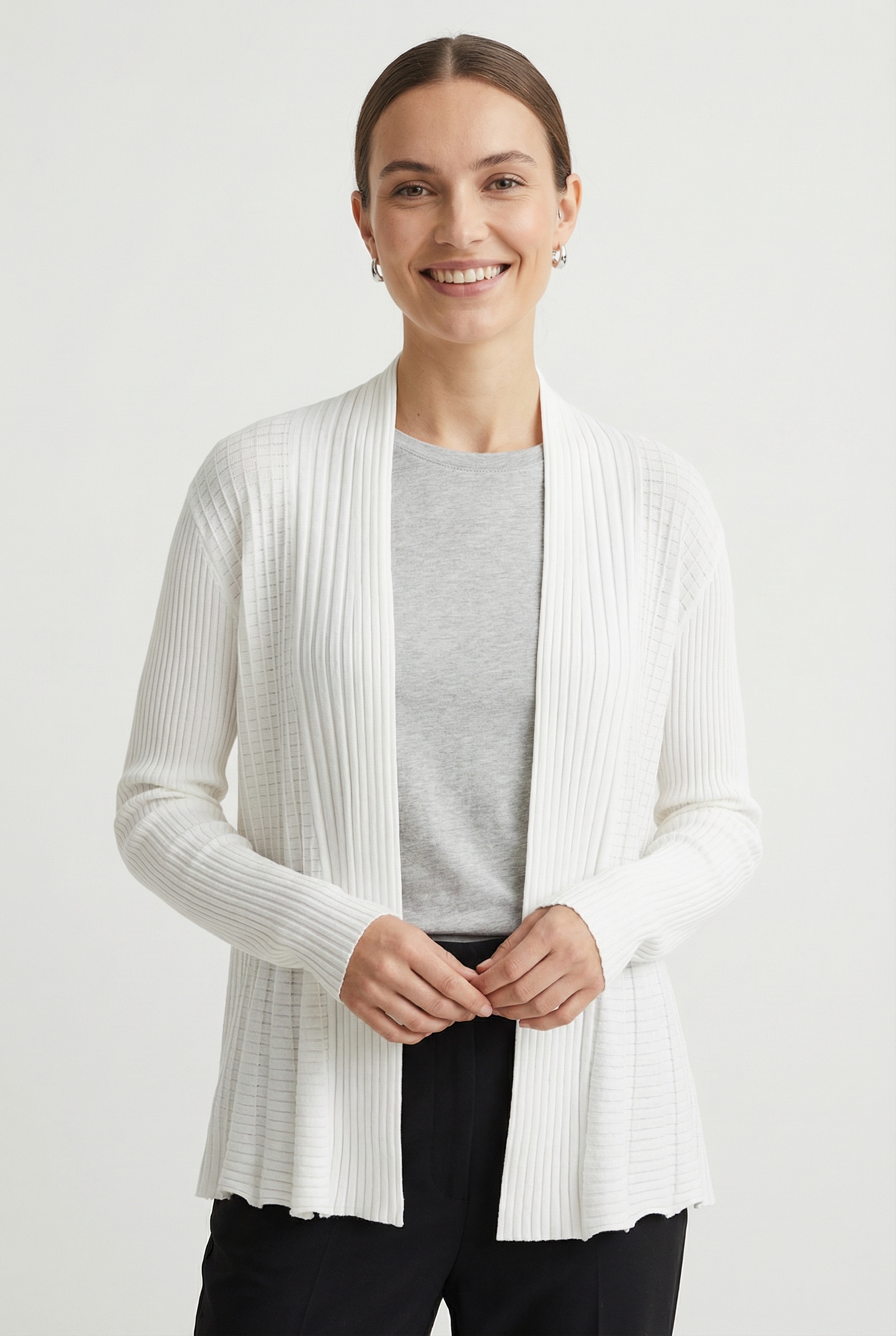 FREEQUENT Strickjacke "FQCLAUDISSE-S-CAR" in Feinstrick-Qualität und ohne Verschluss
