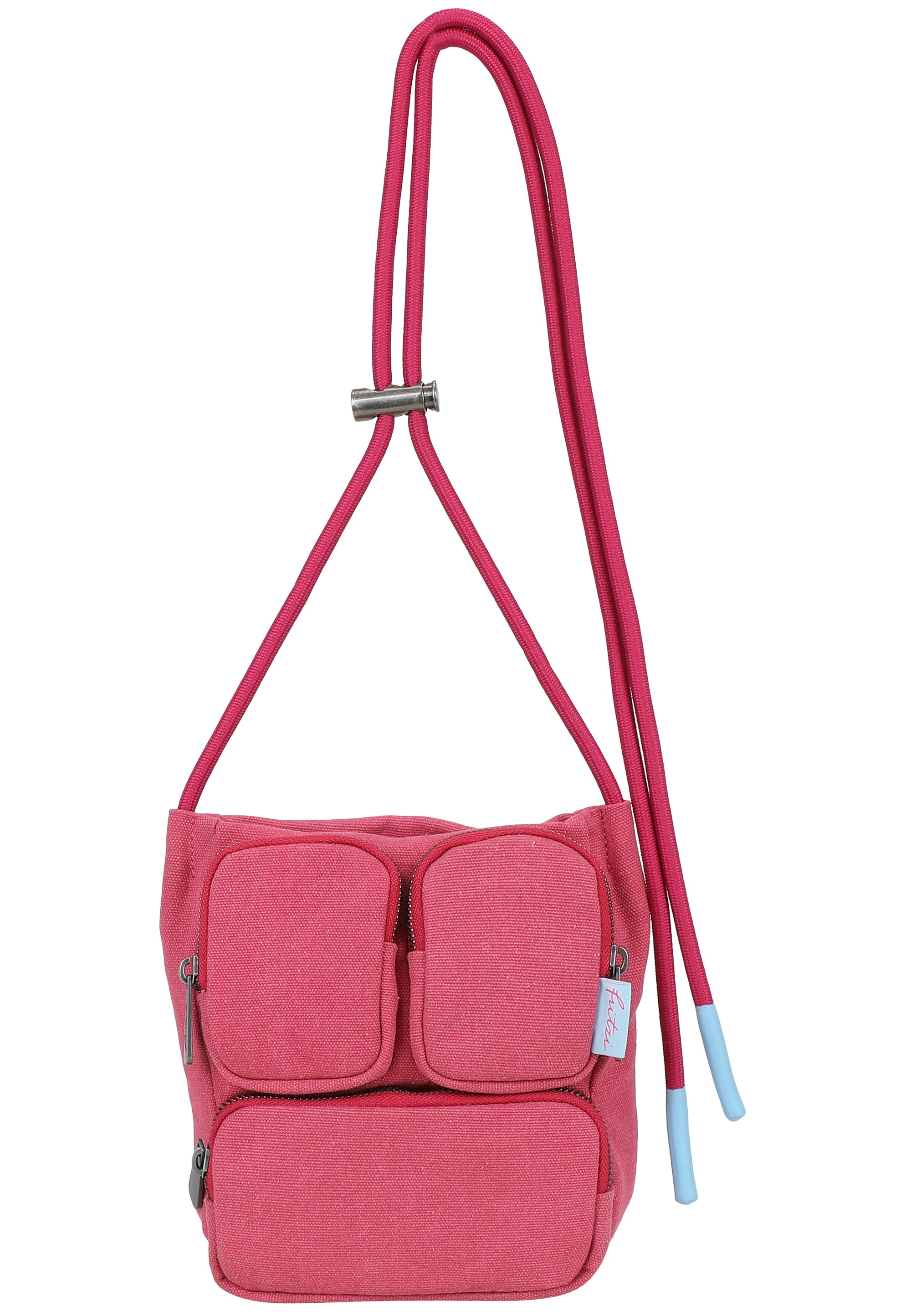 Fritzi Aus Preußen Schultertasche FRITZI AUS PREUSSEN "Donny Cross", Damen, Gr. B/H/T: 7cm x 18cm x 14cm, pink, Baumwolle, unifarben, Taschen Schultertasche, mit zwei aufgesetzten Vordertaschen