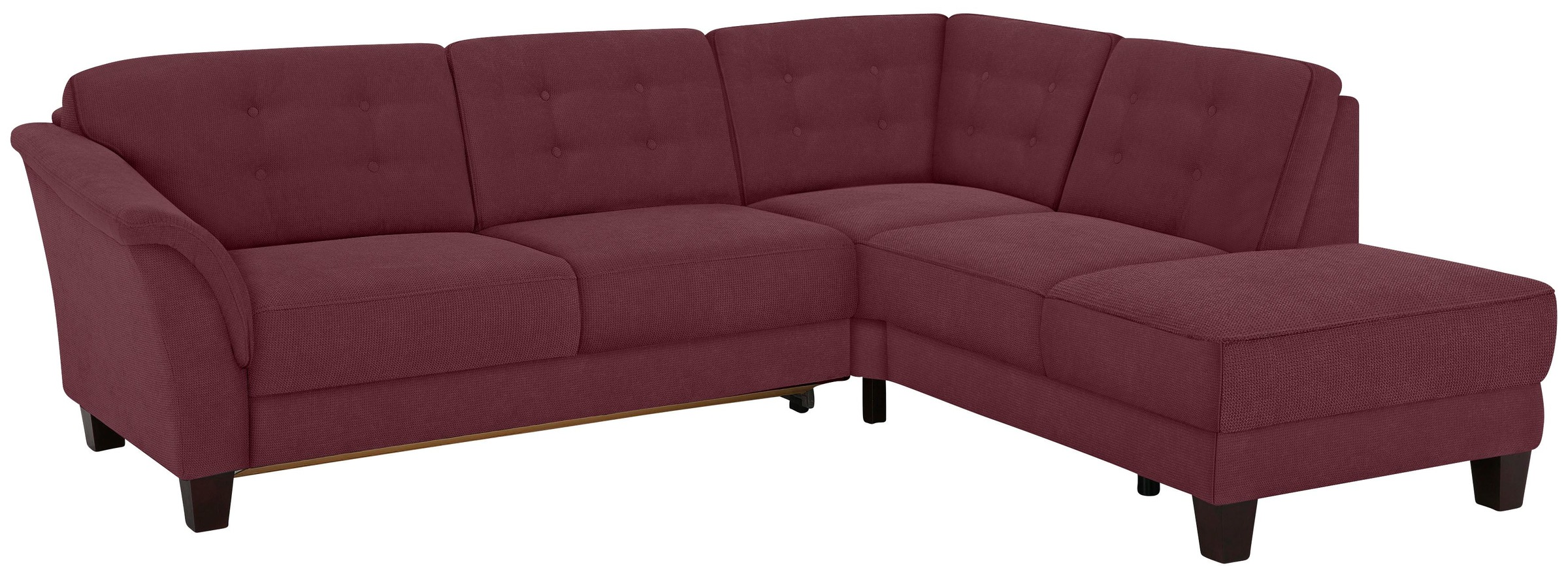 Home affaire Ecksofa »Trondheim L-Form«, mit Federkern und Knopfheftung im Rücken, Füße Buche dunkel