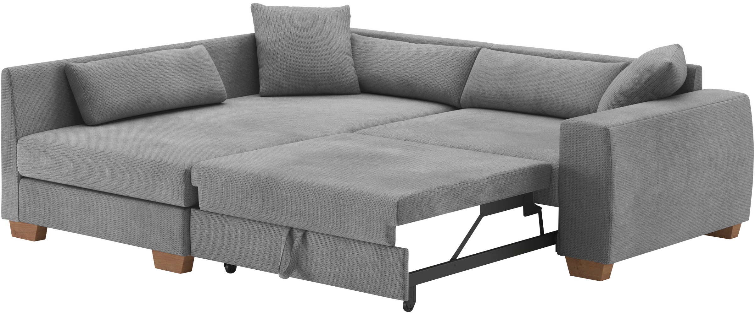 Mr. Couch Ecksofa »Helena L-Form, bis 140 kg belastbar«, mit Taschenfederkern, wahlweise mit Bettfunktion