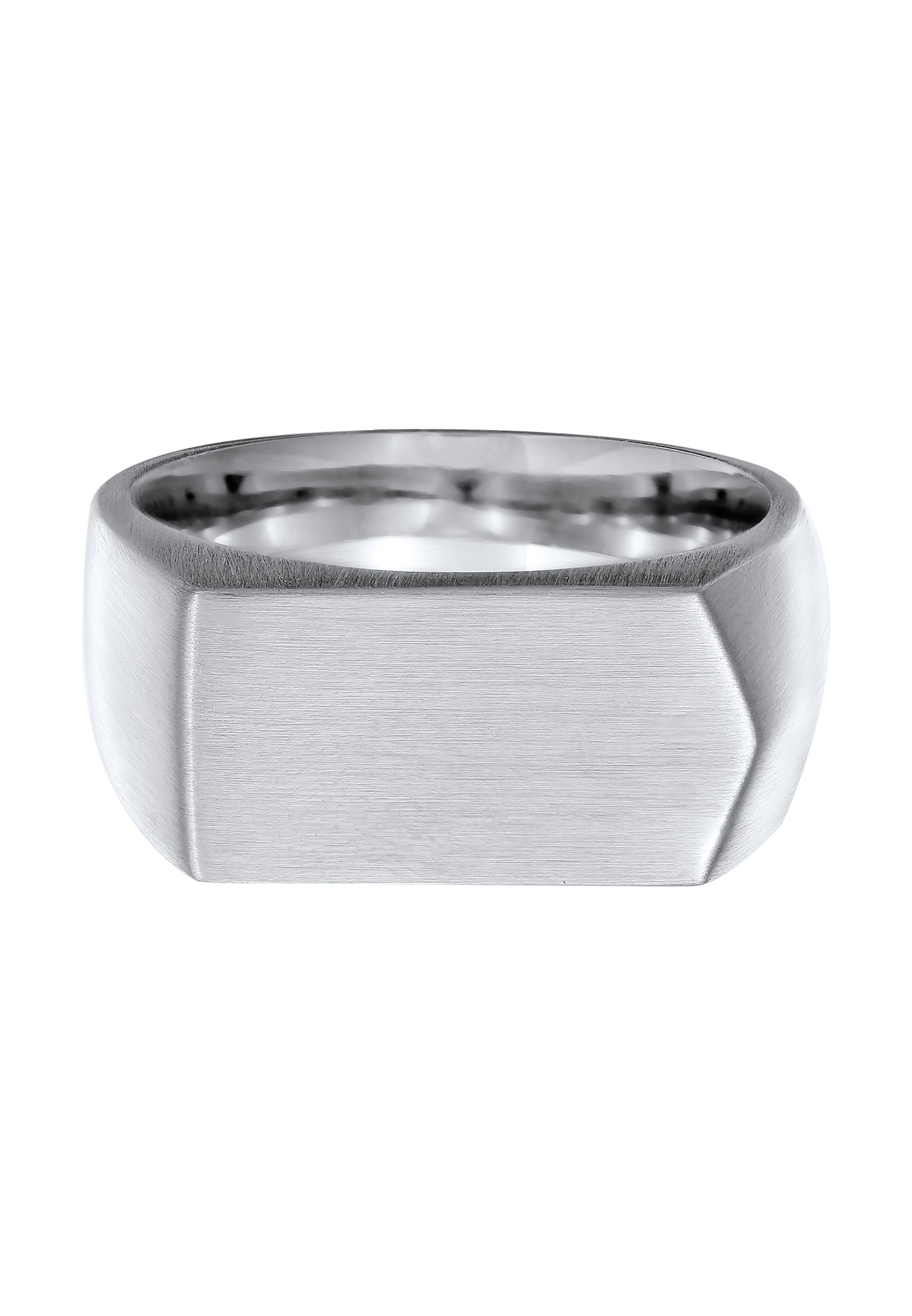Kuzzoi Silberring »Ring Siegelring Rechteckig Modern Edelstahl Silberfarben«