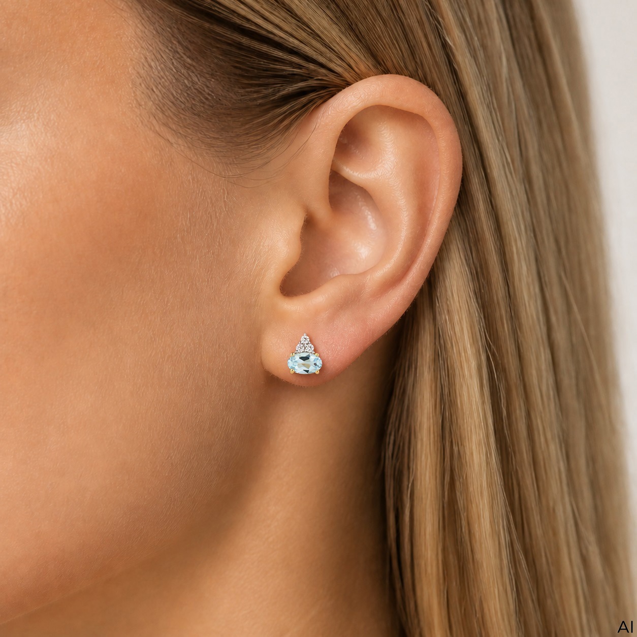 Fascination by Ellen K. Paar Ohrstecker »375 Gold Gelb Sky Blue Topas blau Zirkonia Ohrstecker«