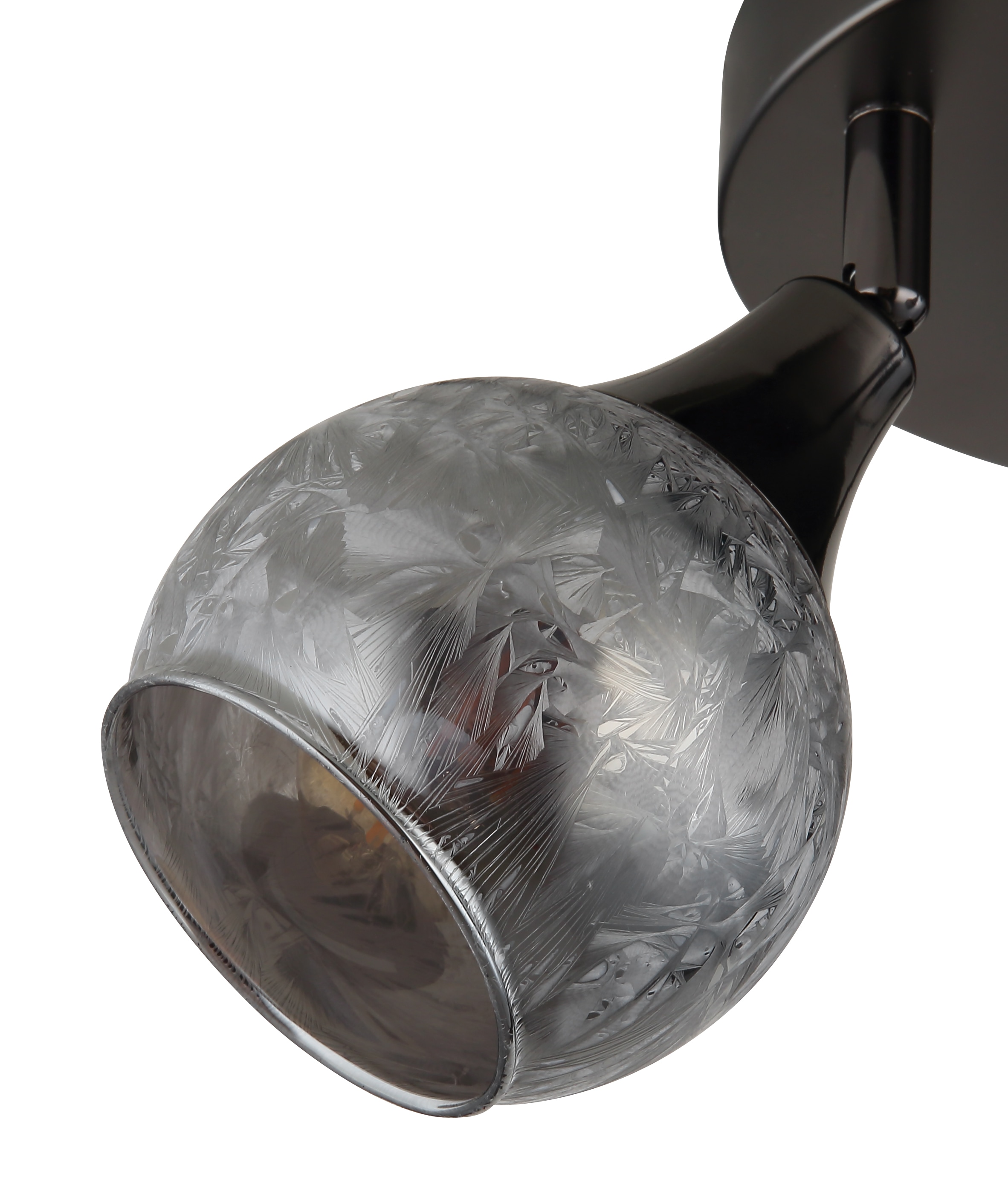 GLOBO LIGHTING Deckenspot »FROSTA« E14 1 Stk. Schwarz-chrome Strahler mit geeistem Glas, dreh-/schwenkbar