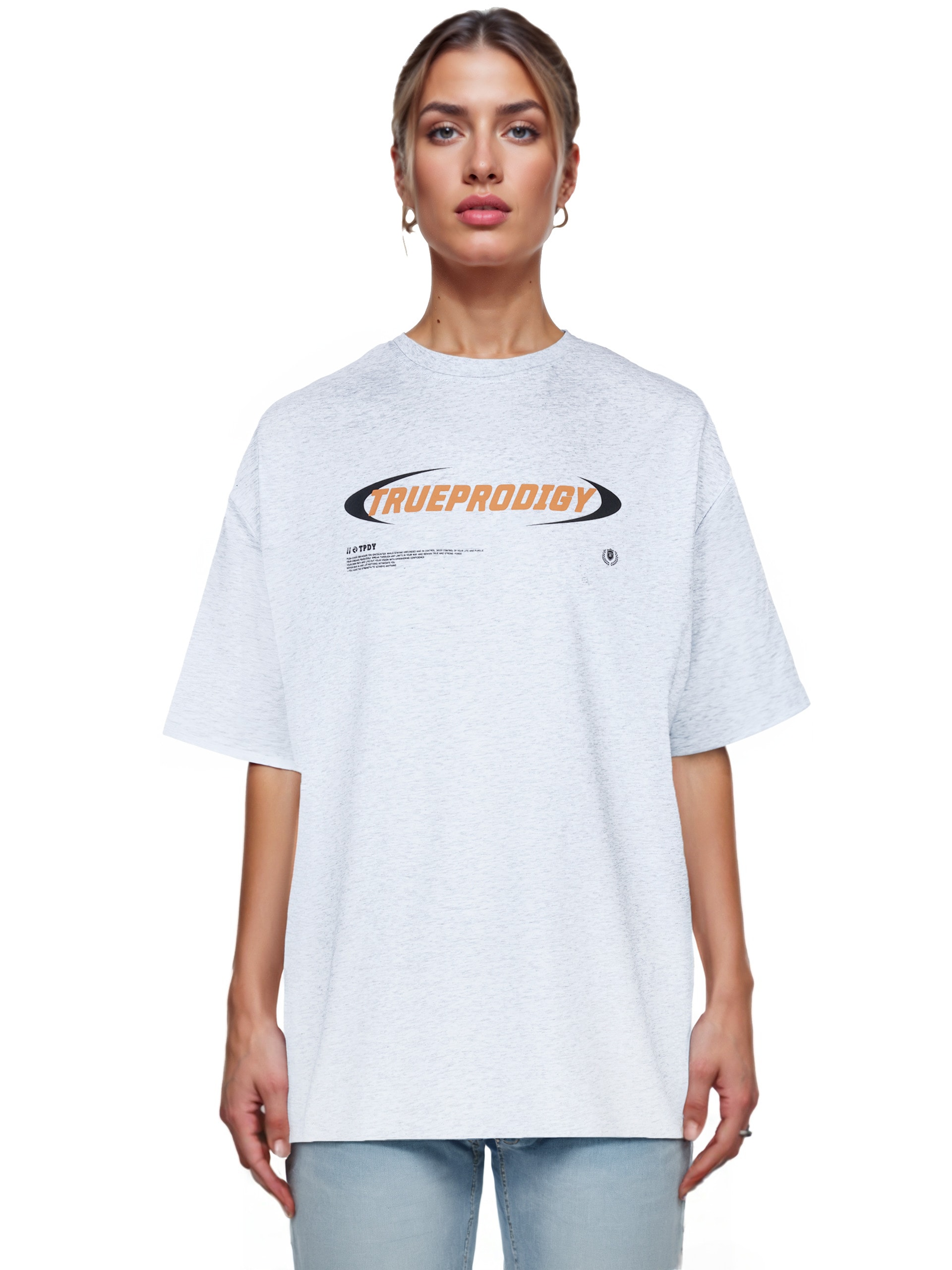 trueprodigy Oversize-Shirt "Ravi F Logo Print Oversized Rundhals"