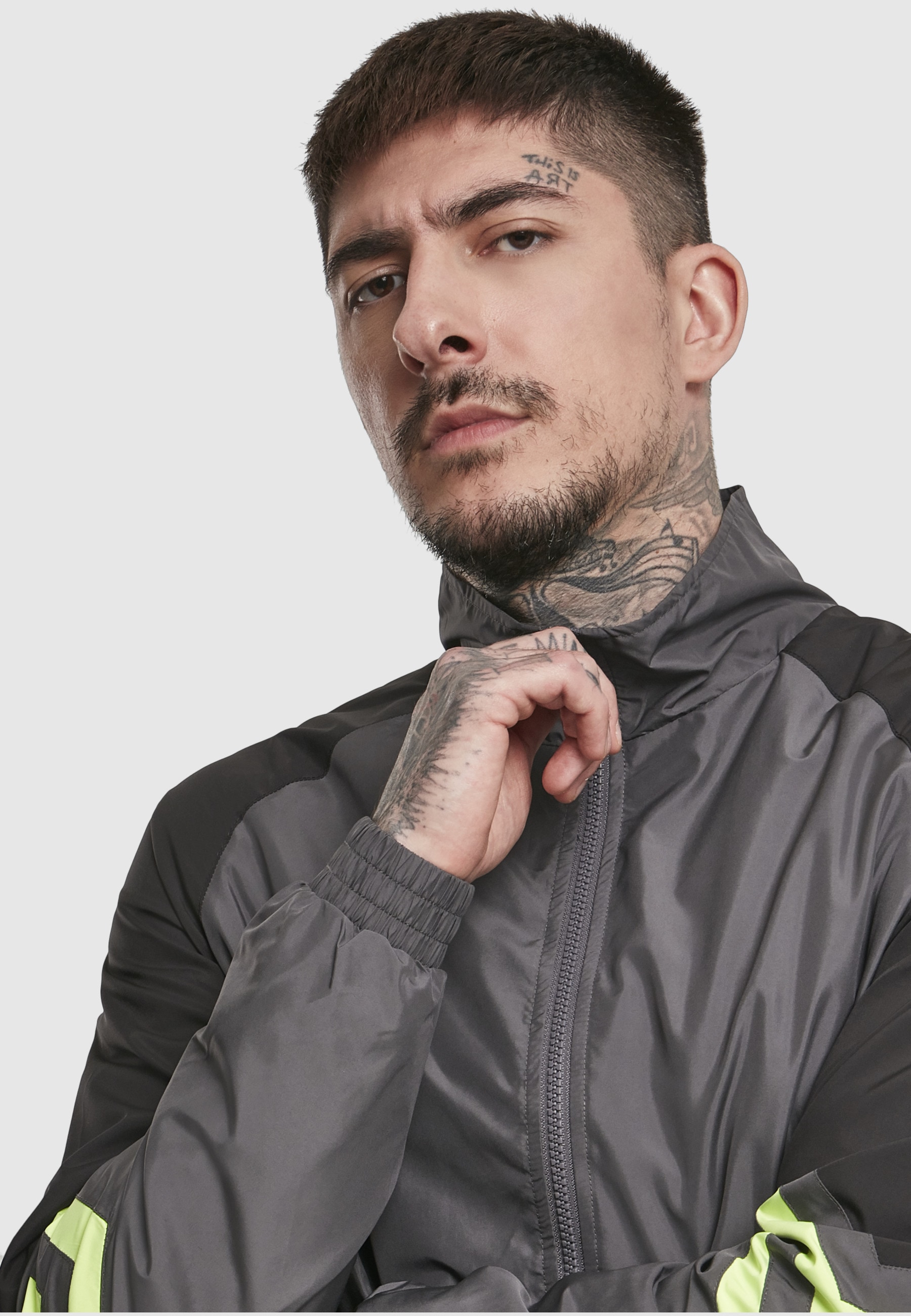 URBAN CLASSICS Trainingsjacke »Urban Classics Herren Block Sport Track Jacket« 1 Stk. tlg. ohne Kapuze