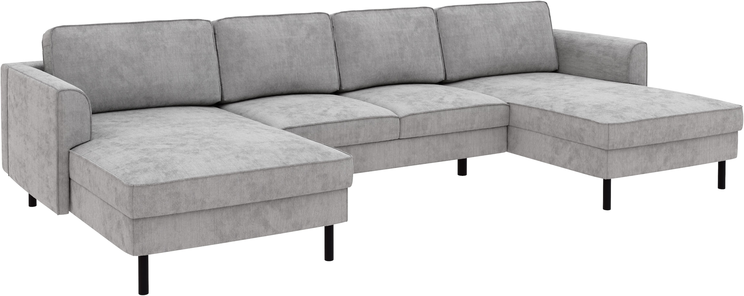 Home affaire Wohnlandschaft »Booster Couch wahlweise mit Schlaffunktion und Bettkasten-auch in Cord«, Sofa in U-Form, Breite 305 cm