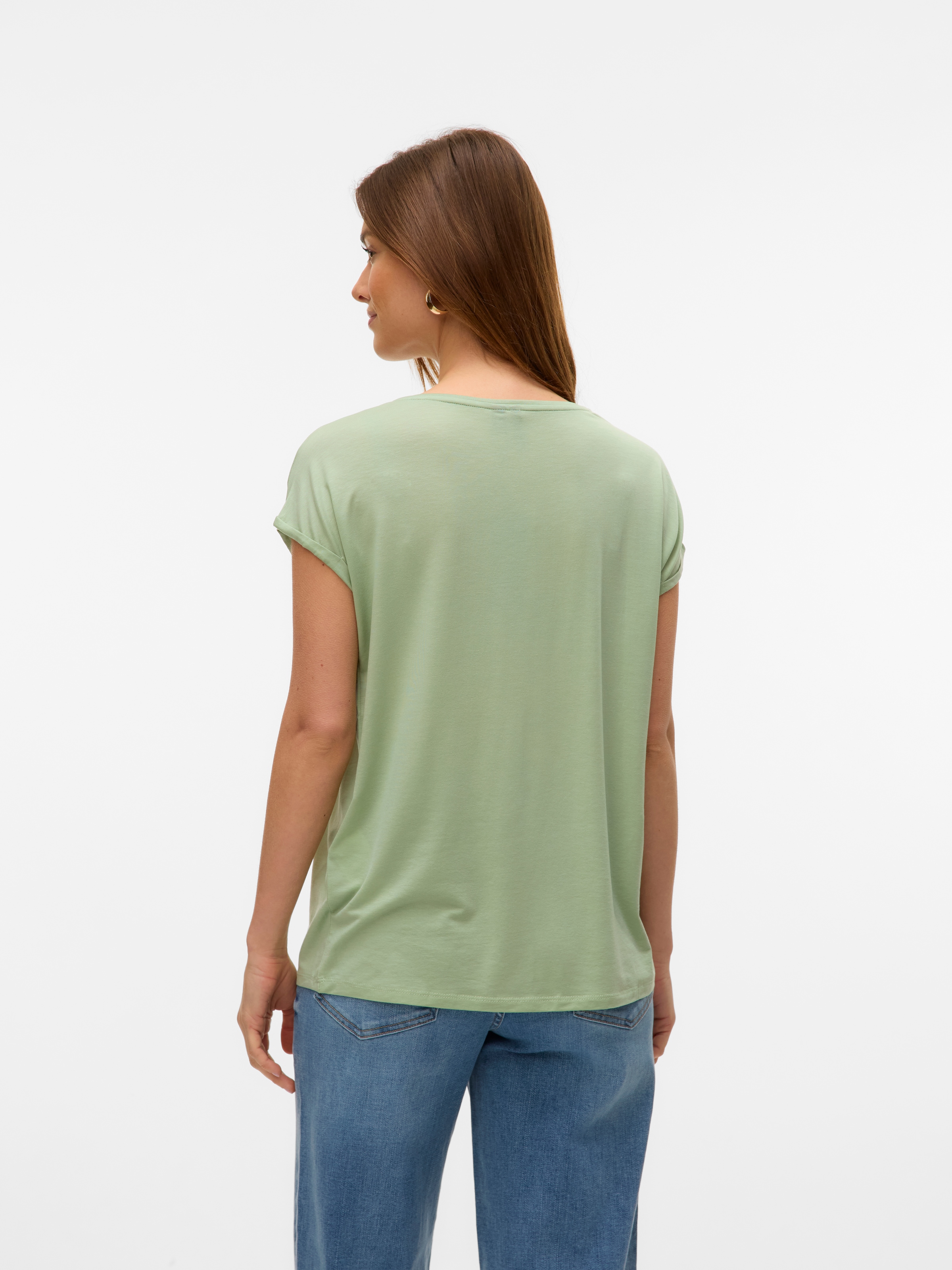 Vero Moda Rundhalsshirt »VMAVA PLAIN SS TOP GAJRS NOOS«