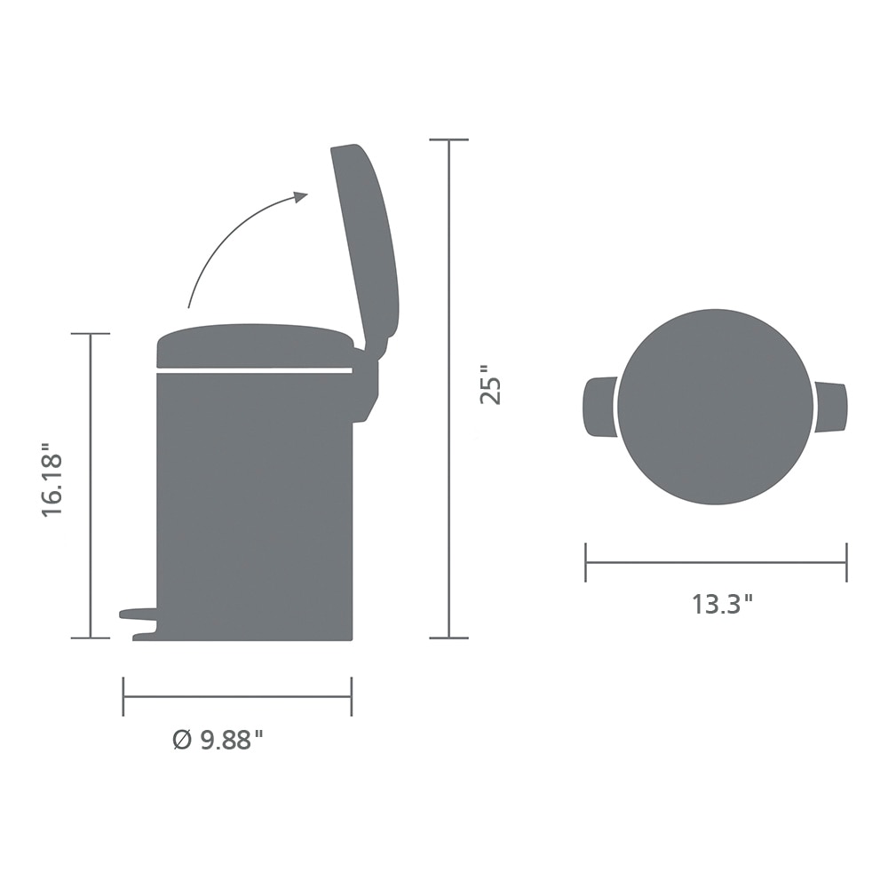 Brabantia Mülleimer »NewIcon Treteimer, 12L«, sanft schließender Deckel, mit leichter Pedalbedienung