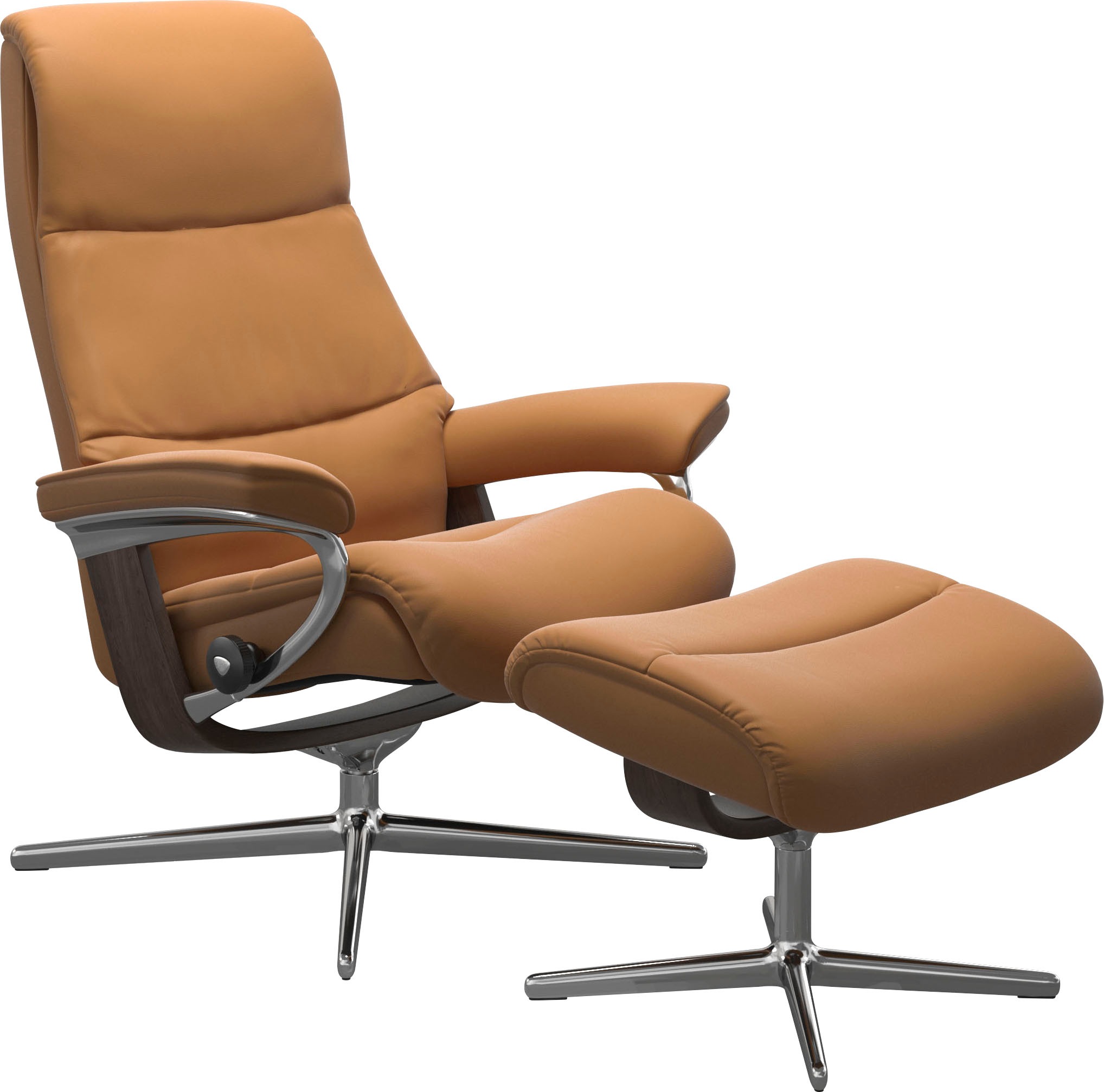 Stressless Fußhocker "View" mit Cross Base, Größe S, M & L, Holzakzent Wenge