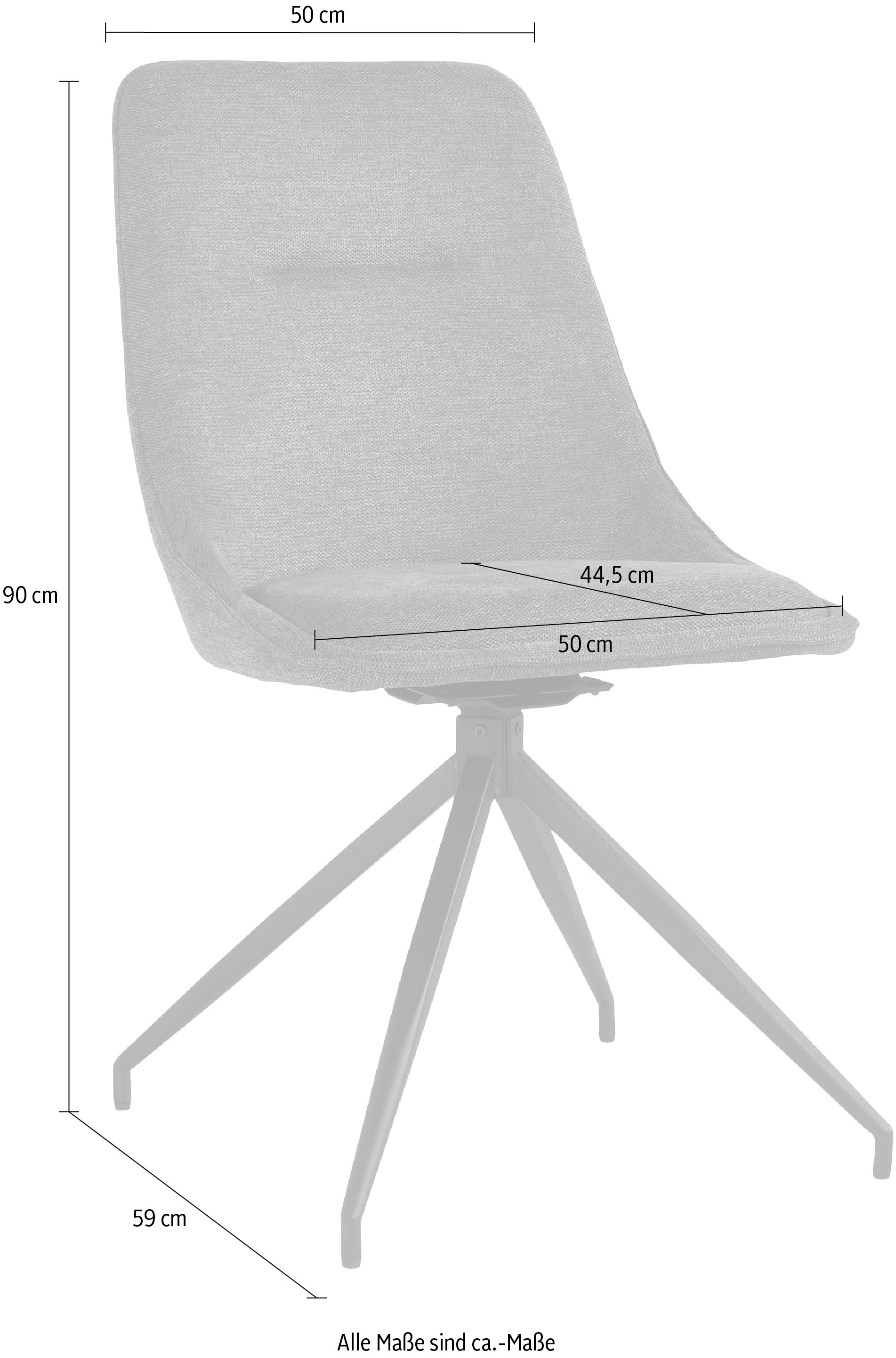 Homexperts Esszimmerstuhl, (Set), 2 St., Webstoff, Webstoff, Schwarz Eisenfüße, B 50 T 59 H 90 cm, Ohne Armlehne