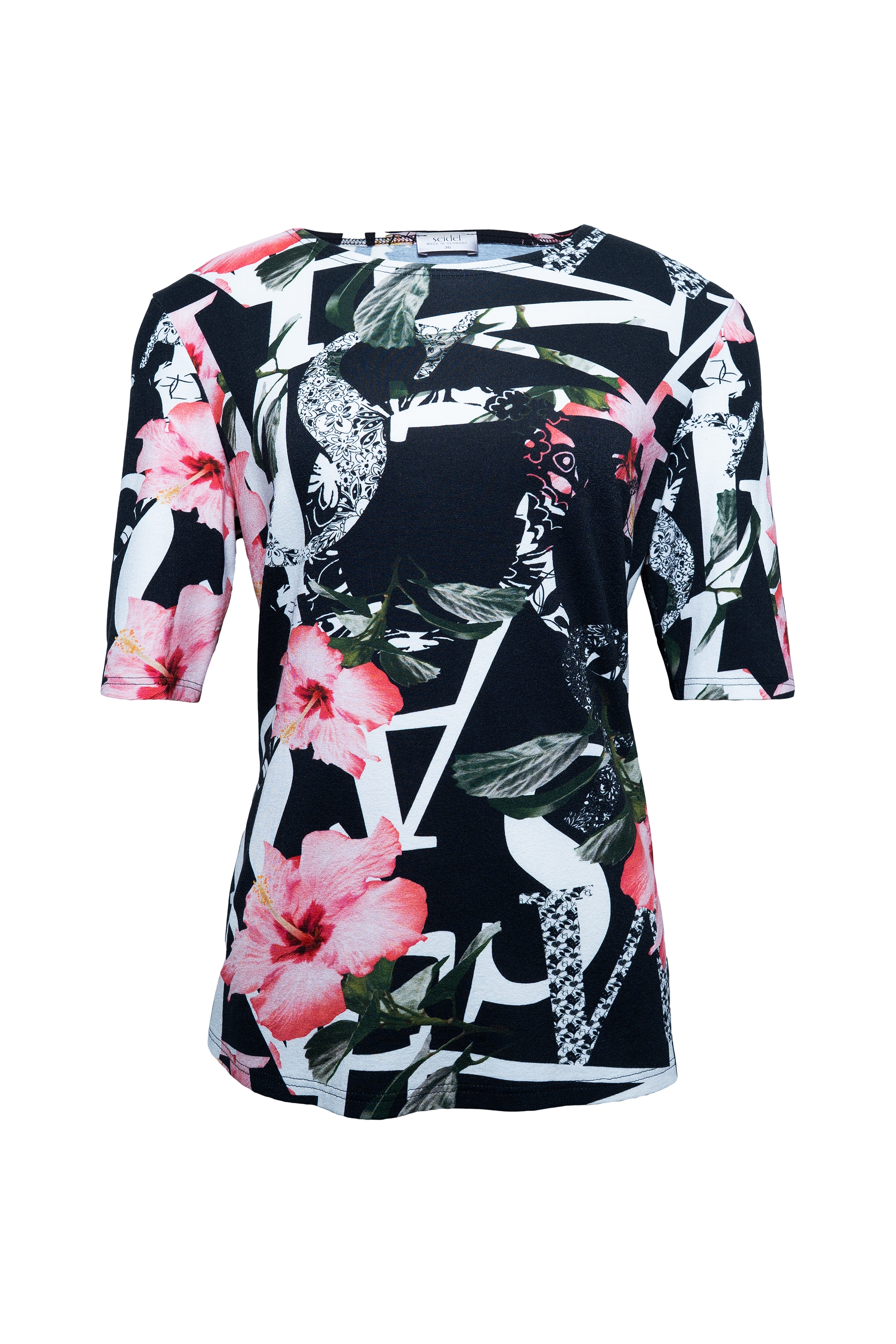 Seidel Moden T-Shirt, mit floralem Muster und MADE IN GERMANY