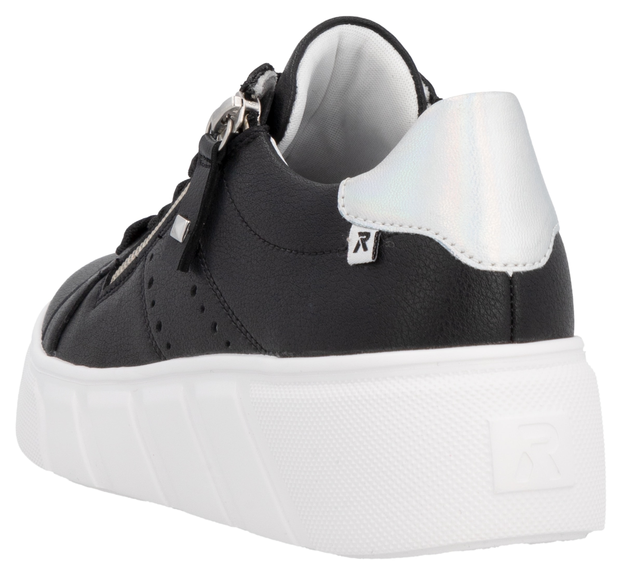 RIEKER Sport Plateausneaker, Freizeitschuh, Halbschuh, Schnürschuh mit seitlicher Perforation