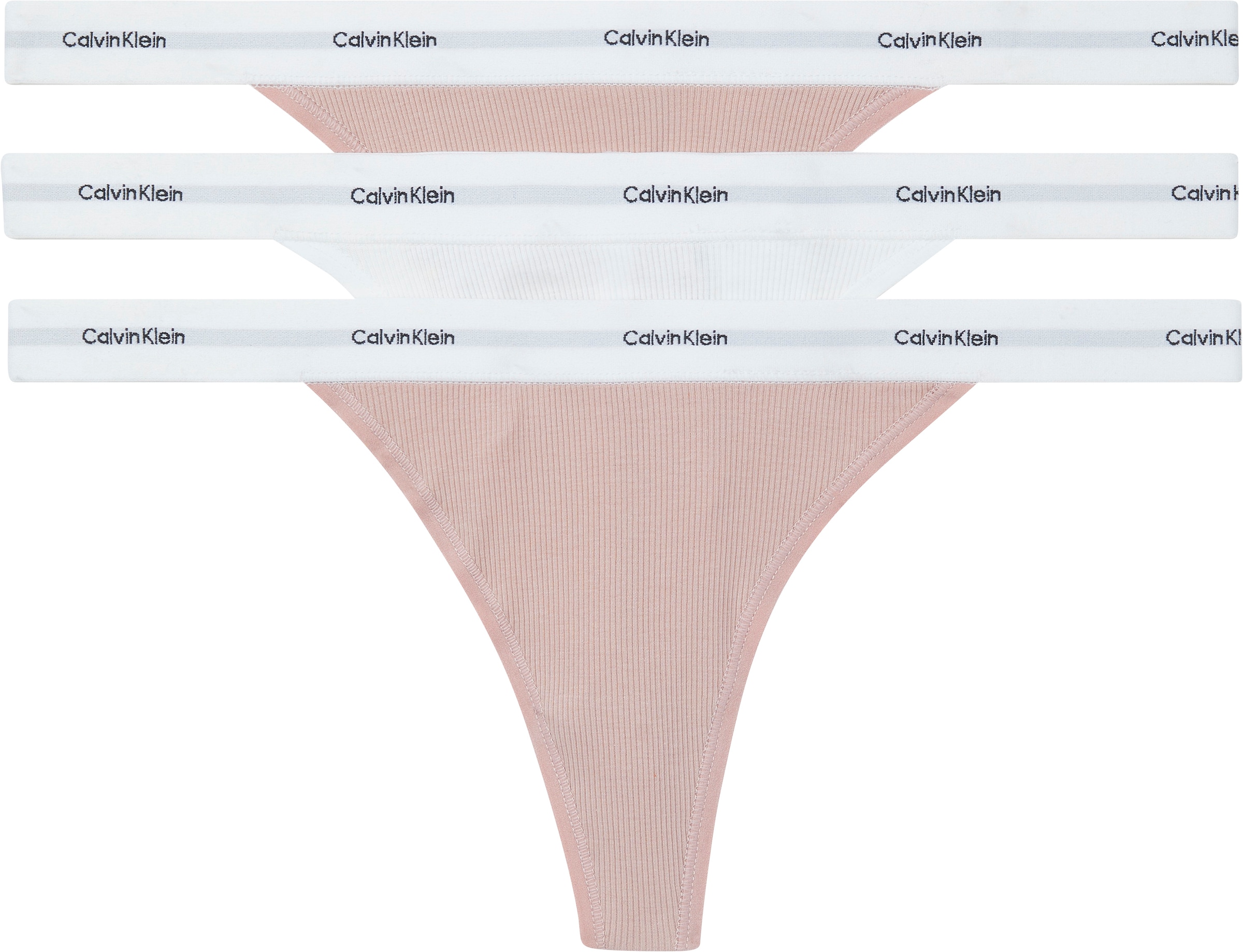 Calvin Klein Underwear Tanga »STRING THONG 3PK«, (Packung, 3 St., 3er-Pack), mit Rippenstruktur