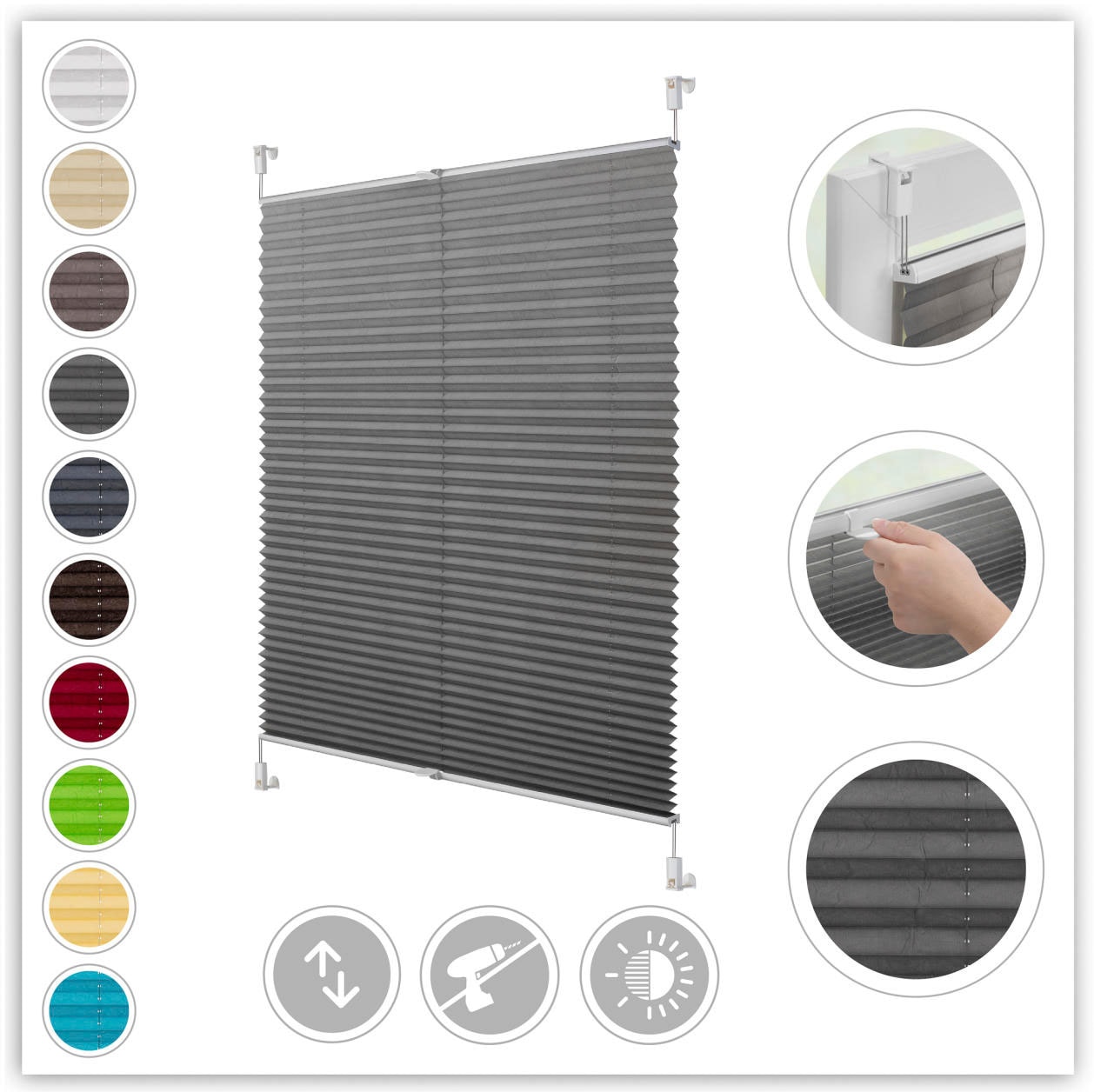 LICHTBLICK ORIGINAL Plissee "Klemmfix" Lichtschutz ohne Bohren verspannt Fa günstig online kaufen