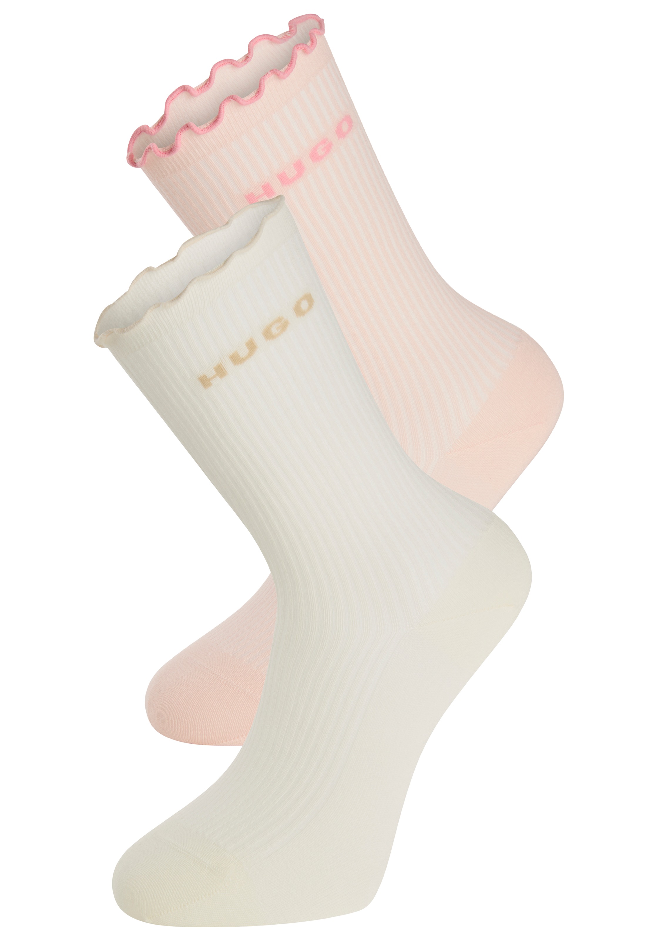 HUGO Underwear Basicsocken "2P RS LETTUCE CC W", (2 Paar), Bund leicht gekr günstig online kaufen