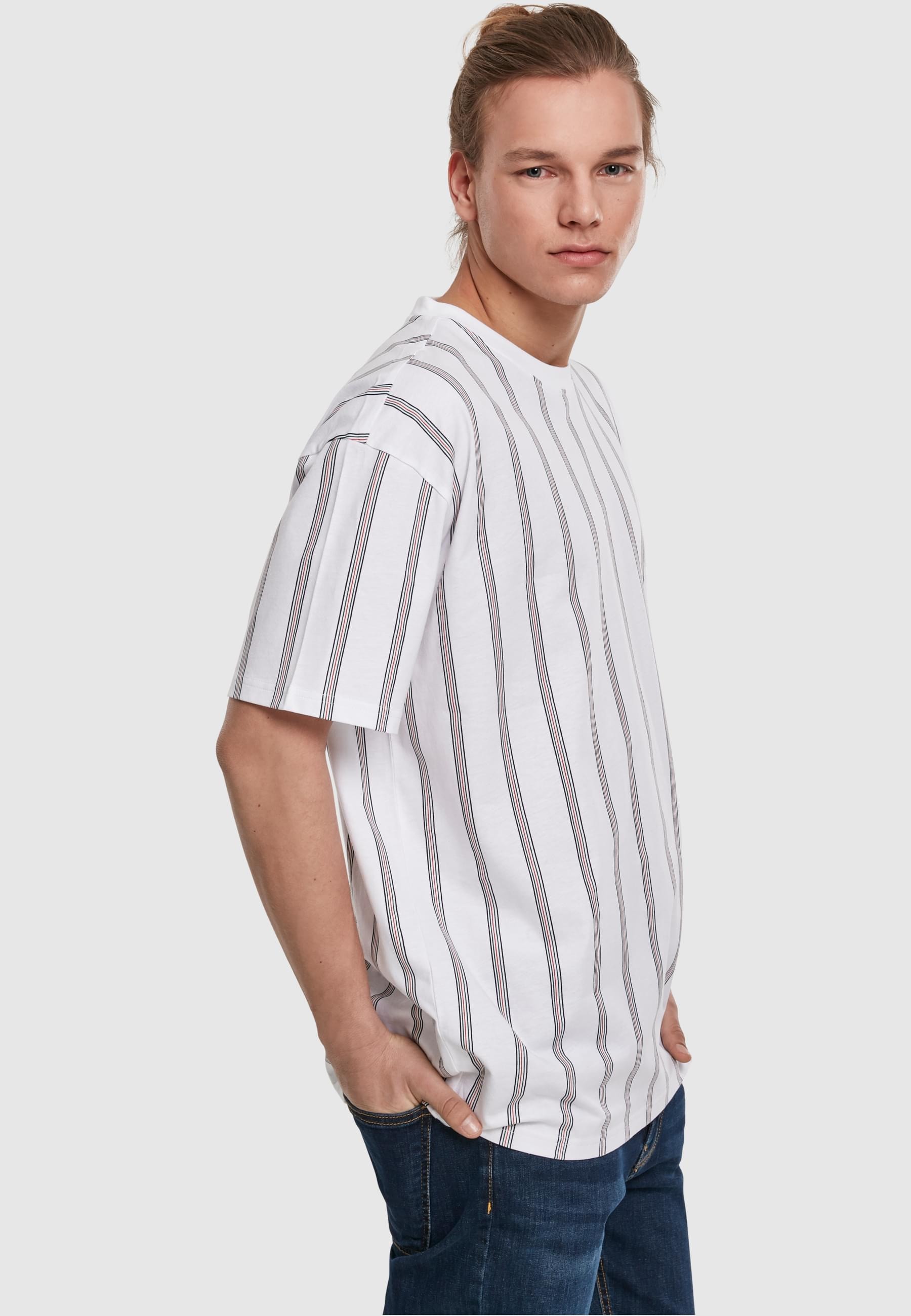 URBAN CLASSICS T-Shirt »Urban Classics Herren Heavy Oversized AOP Stripe Tee«, (1 tlg.)