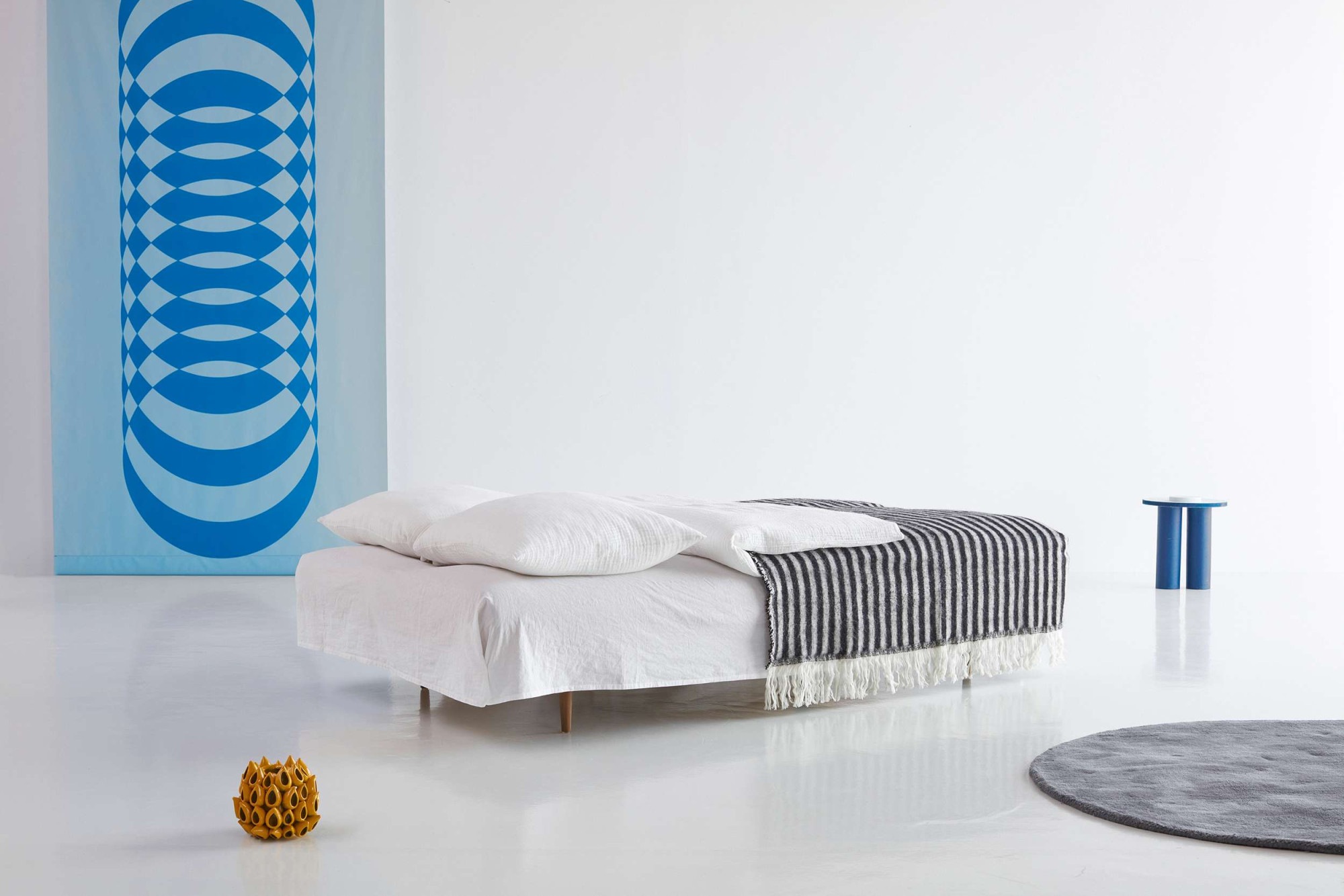 INNOVATION LIVING ™ Schlafsofa »Unfurl Bettsofa, super Strukturstoff, Gästebett, Breite 200cm« 3-stufig klappbar, Teddy Stoff, Braun, als Dauerschläfer geeignet