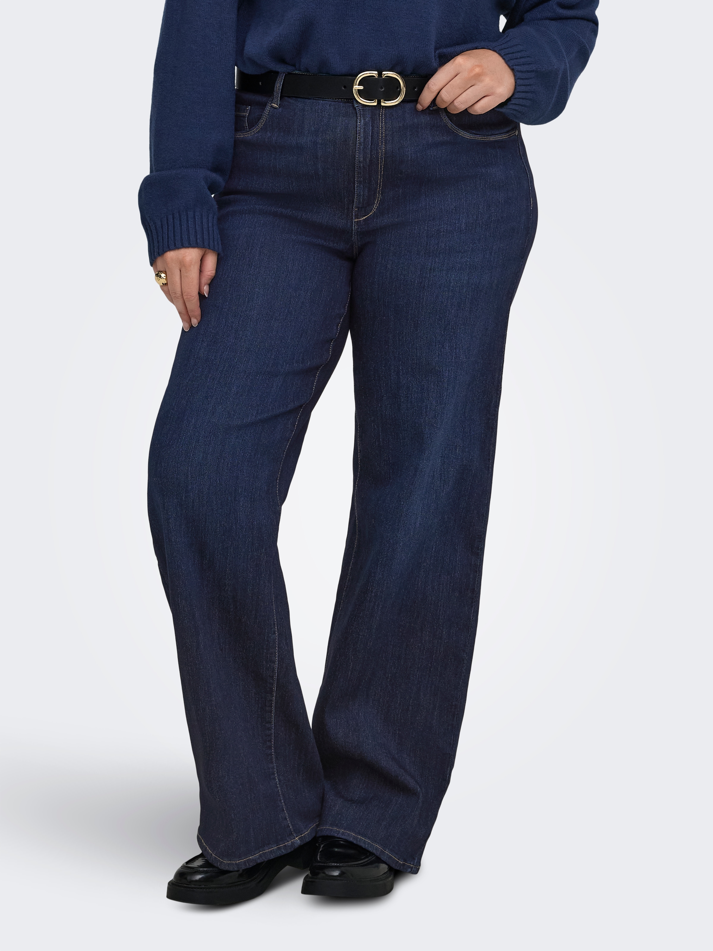 ONLY CARMAKOMA High-waist-Jeans "CARTHUNDER HW WIDE DNM PIM536 NOOS" Viskosemischung, High Waist