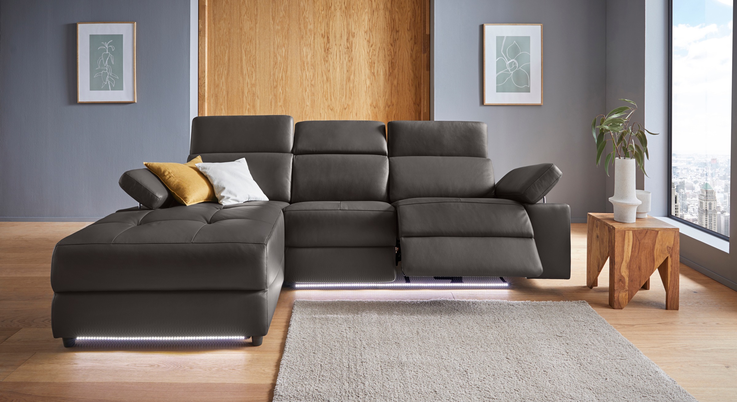 Home affaire Ecksofa "Kilado, L-Form," mit Relaxfunktion, verstellbarer Arm günstig online kaufen