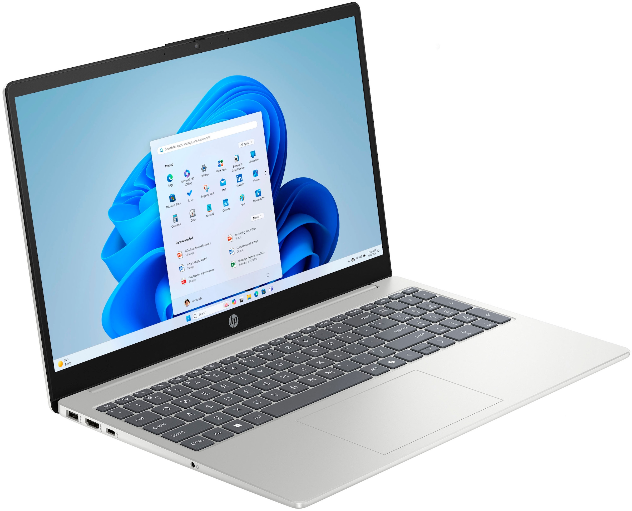 HP Notebook »15-fc1031ngx« 39,6 cm / 15,6 ″ AMD Ryzen 3 Radeon™ 610M 256 GB SSD