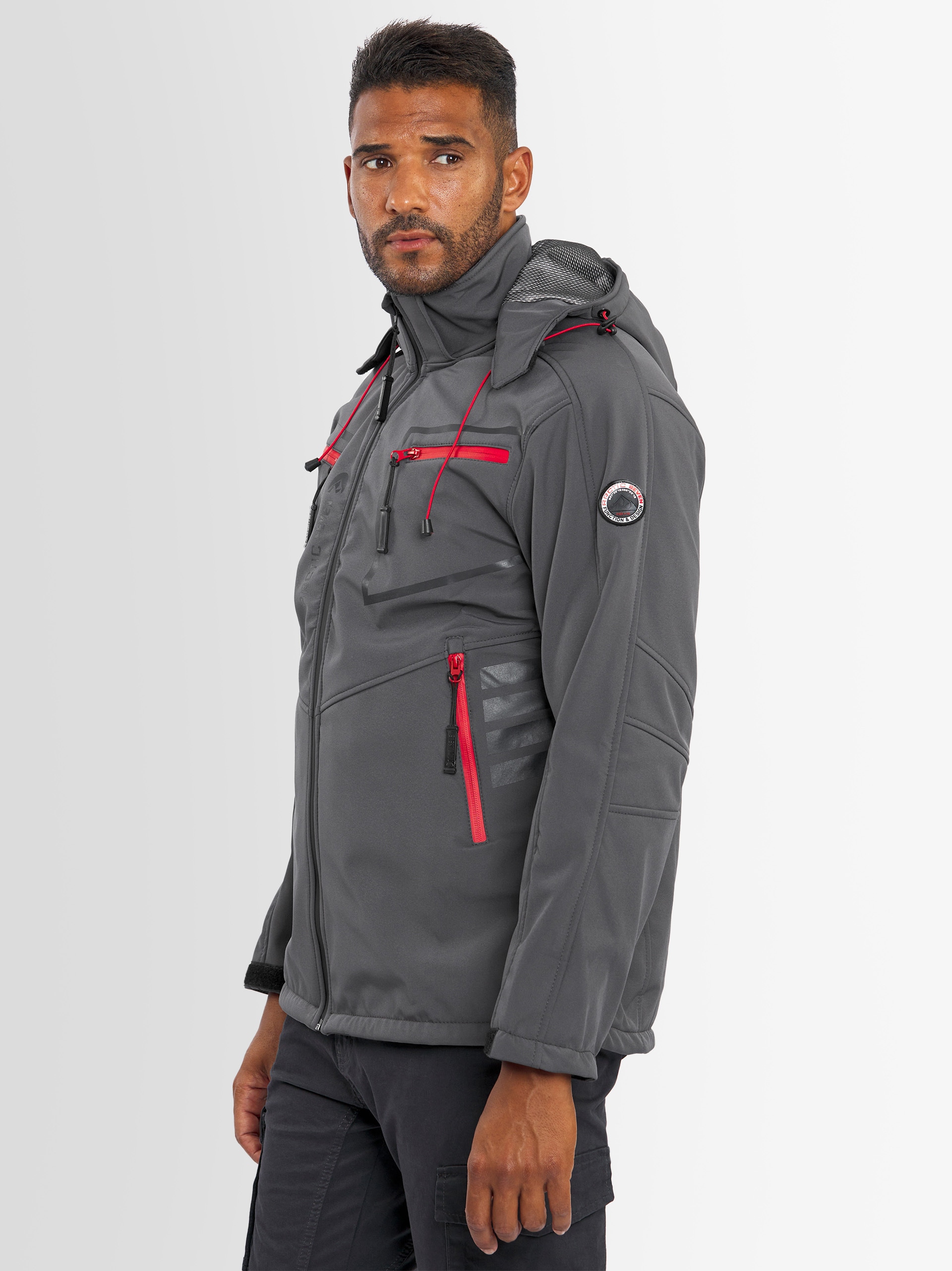 Arctic Seven Softshelljacke »ASPierr«, sportliche Outdoor Funktionsjacke mit abnehmbarer Kapuze