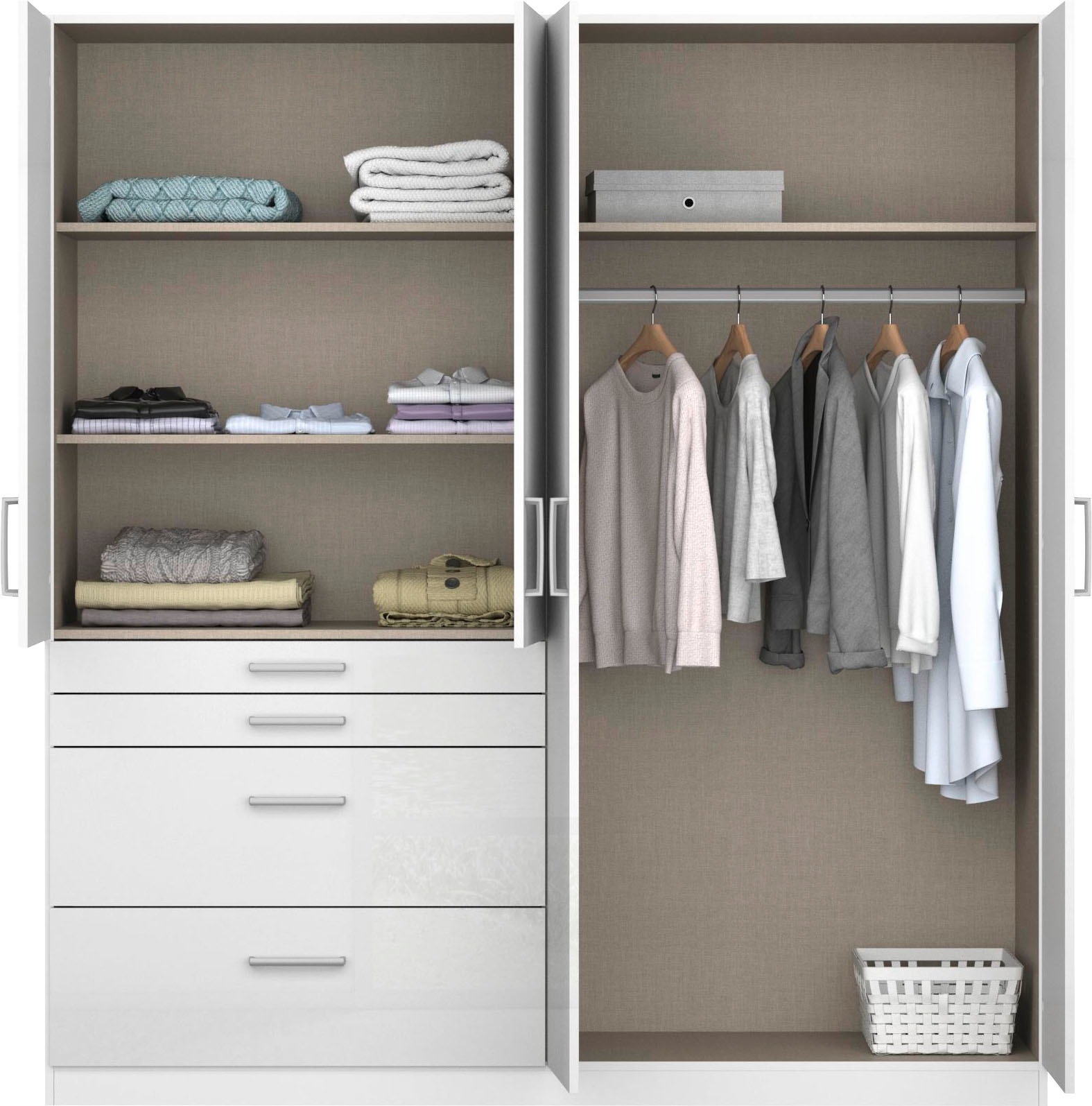 rauch Drehtürenschrank »Kleiderschrank Schrank Garderobe Garderobenschrank Topseller HOMBURG«, mit viel Stauraum, oberer Schubkasten mit Einteilung MADE IN GERMANY
