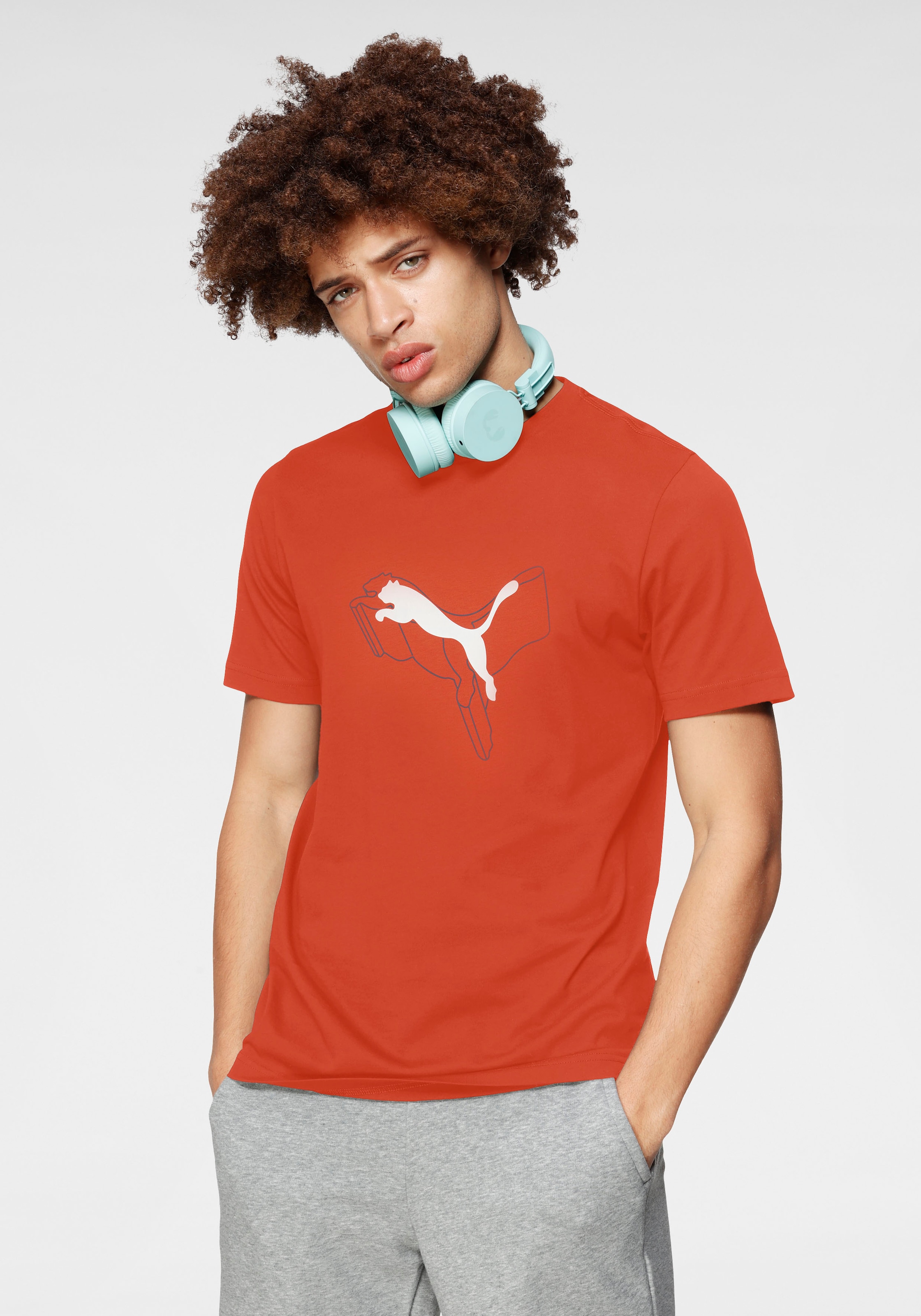 PUMA T-Shirt "ESS+ LOGO LAB CAT TEE" günstig online kaufen