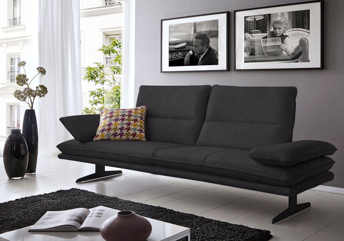 W.SCHILLIG 2,5-Sitzer "broadway, Designsofa mit tollem Sitzkomfort" Sitztiefenverstellung, Kopfteil- & Seitenteilverstellung, Breite 236cm