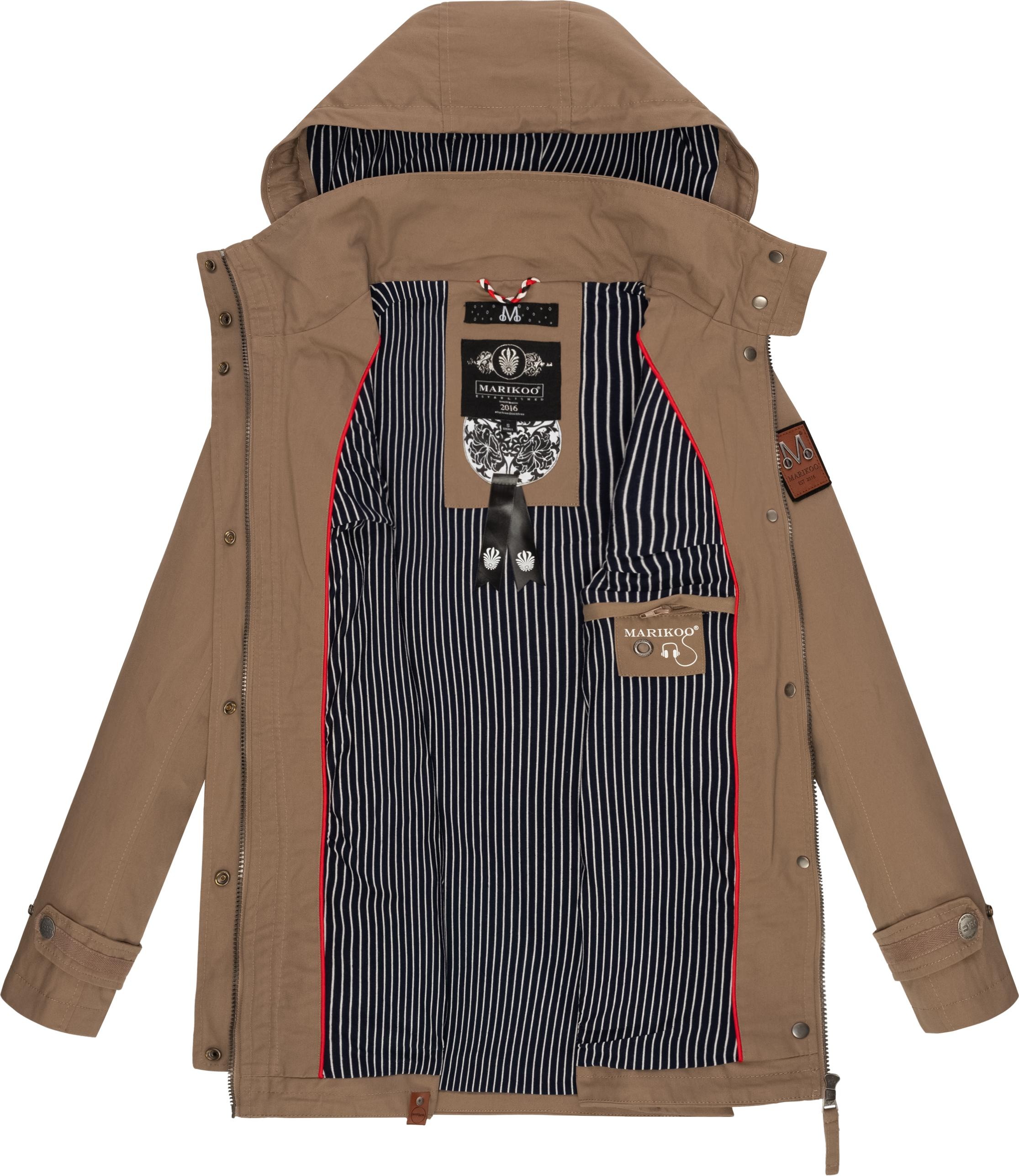 Marikoo Outdoorjacke »Nyokoo«, mit mit Baumwoll Kapuze, Übergangsjacke bestellen modische Kapuze BAUR großer für 