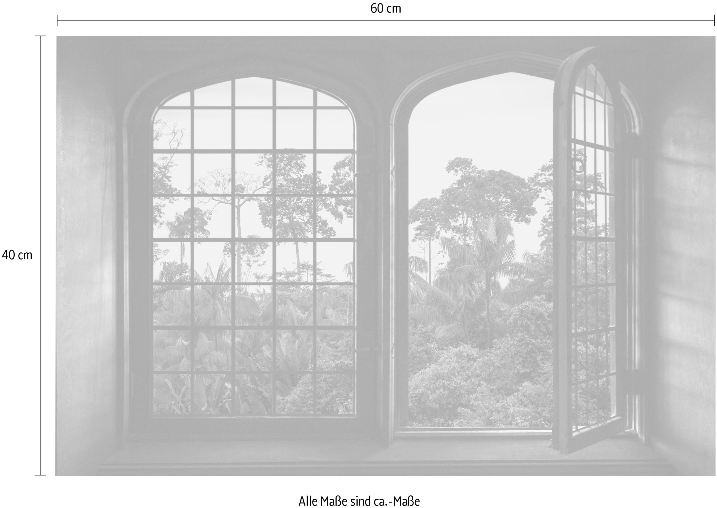 queence Wandsticker »Urwald«, Wandsticker, Wandbild, selbstklebend, 3D, Fenster