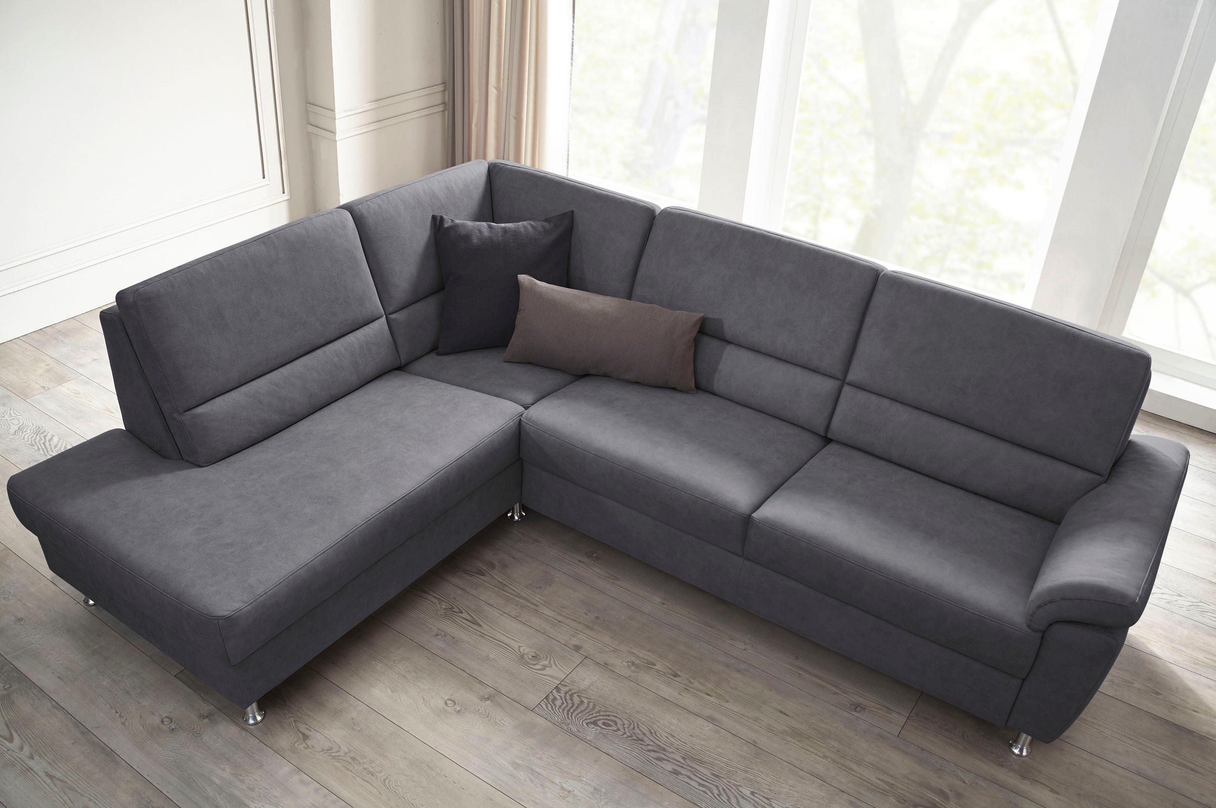 CALIZZA INTERIORS Ecksofa »Onyx L-Form«, Ottomane links oder rechts, wahlweise mit Bettfunktion, Breite 257 cm