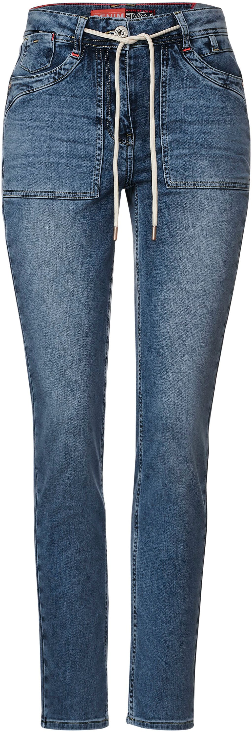 Cecil 5-Pocket-Jeans, mit Leder-Badge am Bund