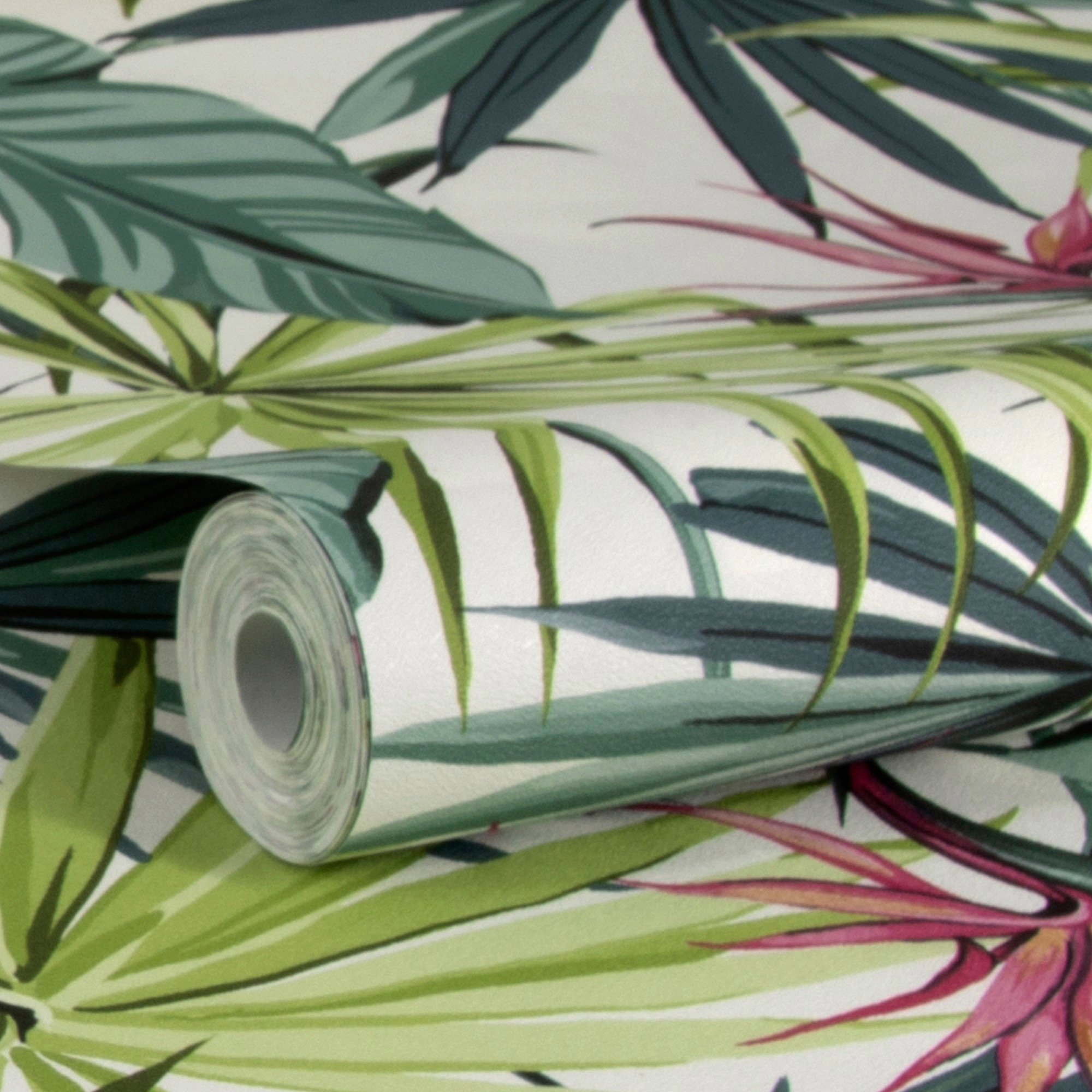 WOW Vliestapete »Paradiesvogel Blume«, FSC® zertifiziert, mit lebhaftem Druck, 10 Meter Länge