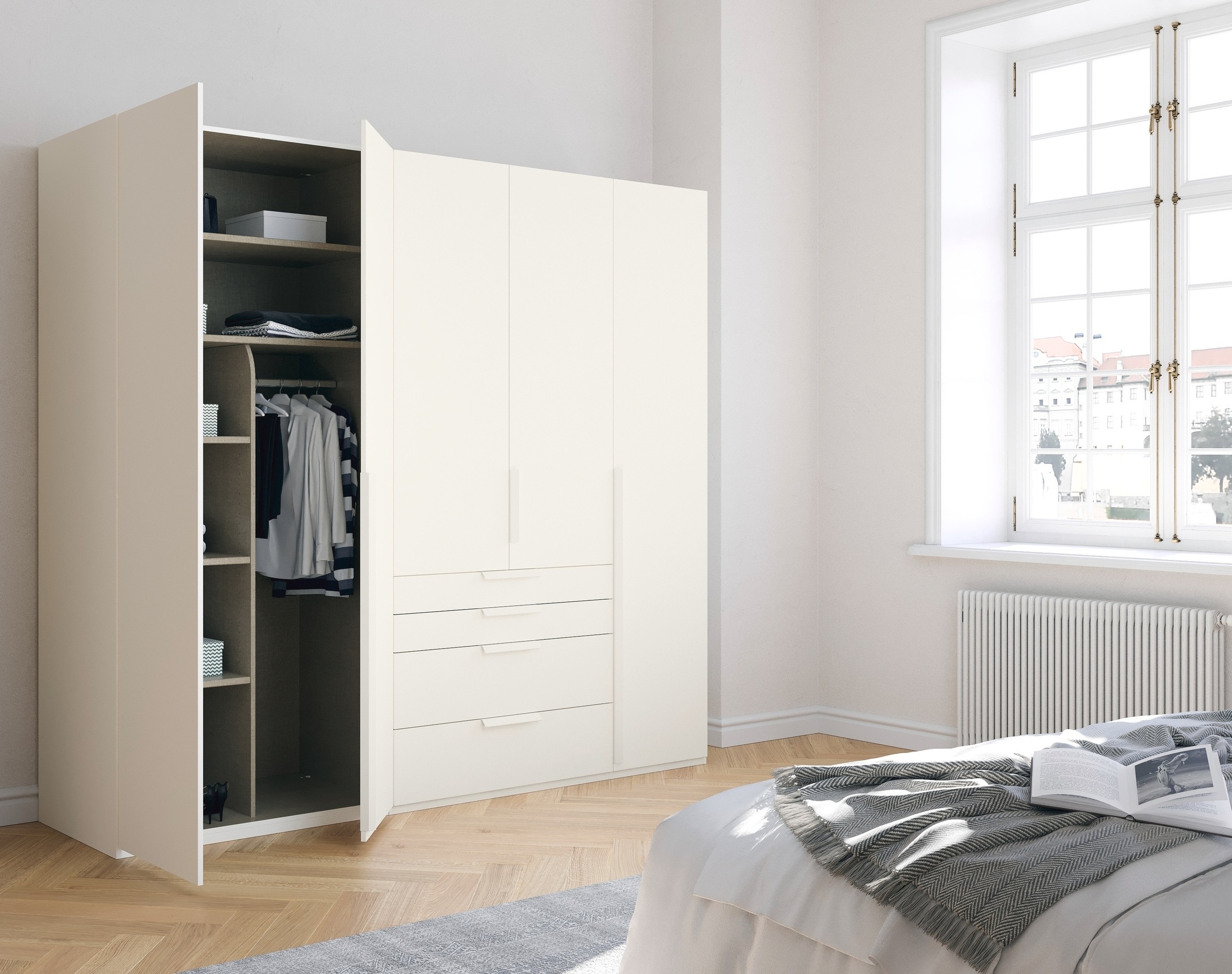 rauch Drehtürenschrank »Purisma«, mit Schubladen und umfangreichem Zubehör, mit Soft-Close-Funktion