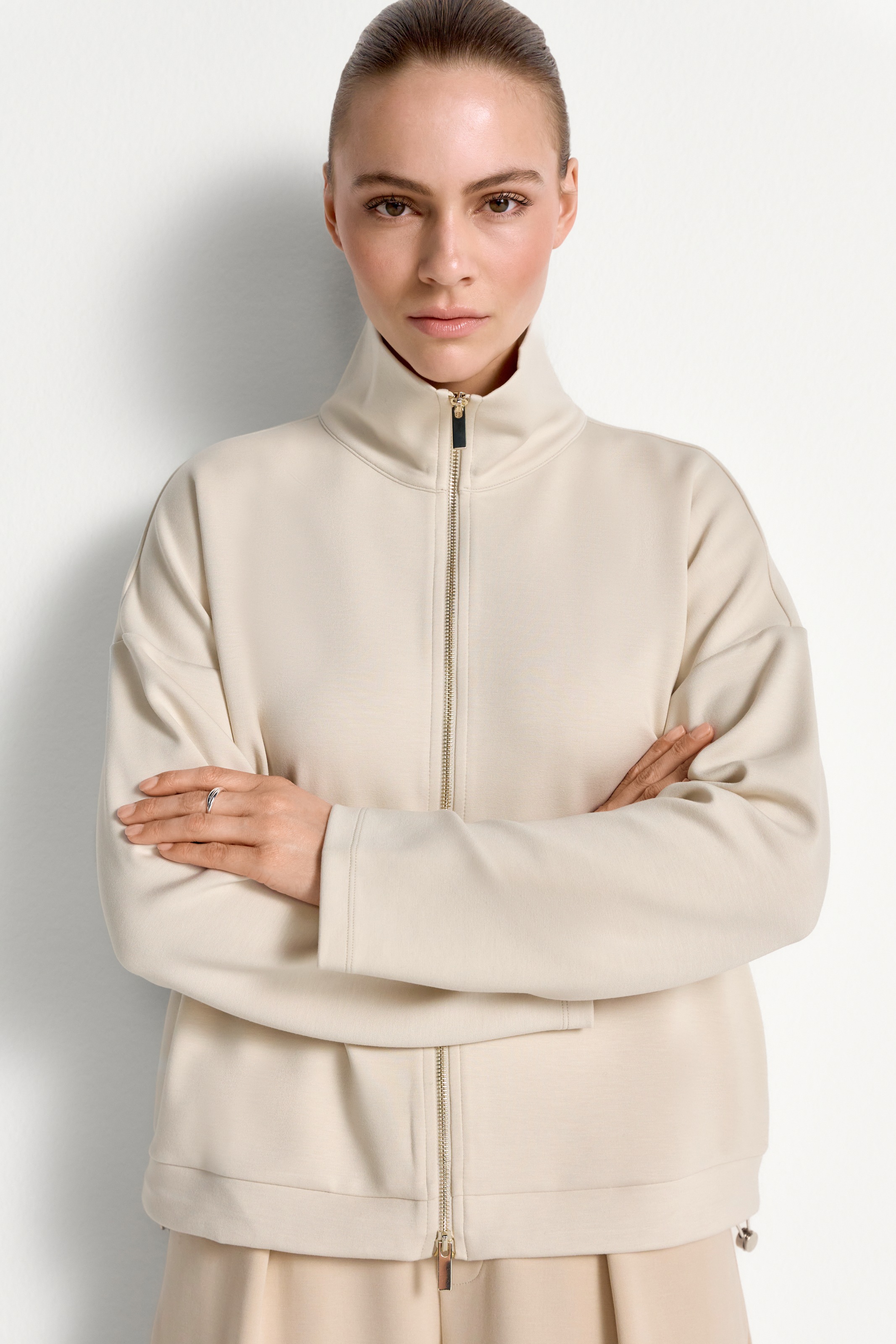 RICHROYAL Sweatjacke Tunnelzug-Saum, Stehkragen, regular fit günstig online kaufen