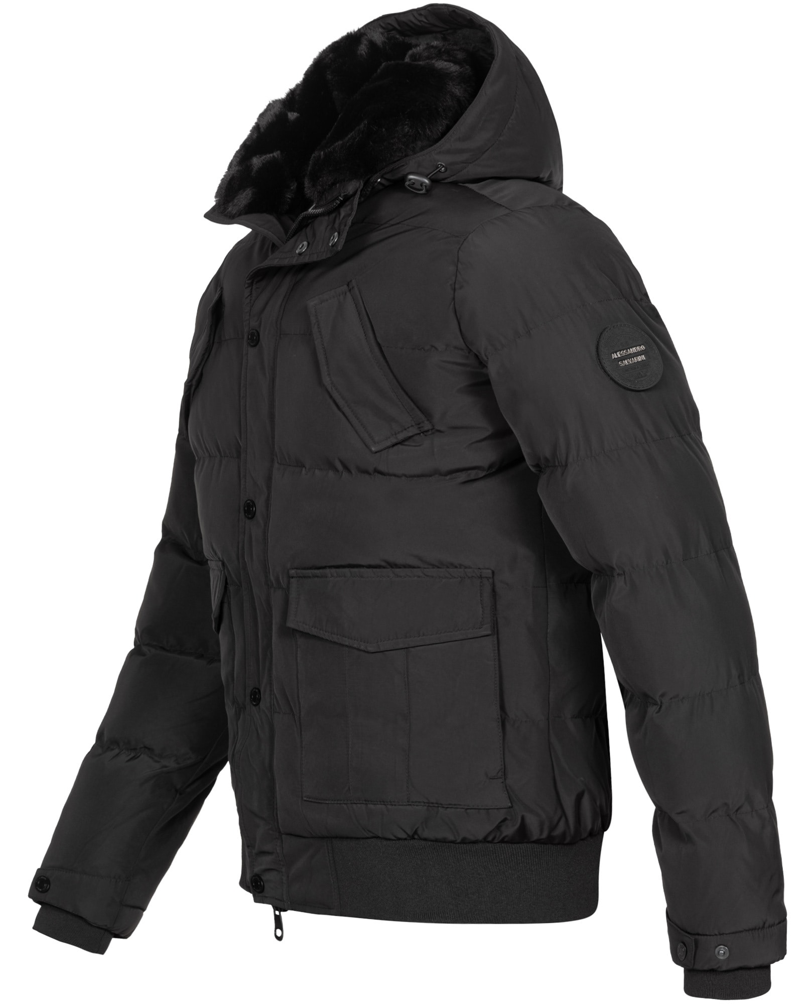 Alessandro Salvarini Winterjacke »ASLeonio« mit warmem Teddyfell und abnehmbarer Kapuze