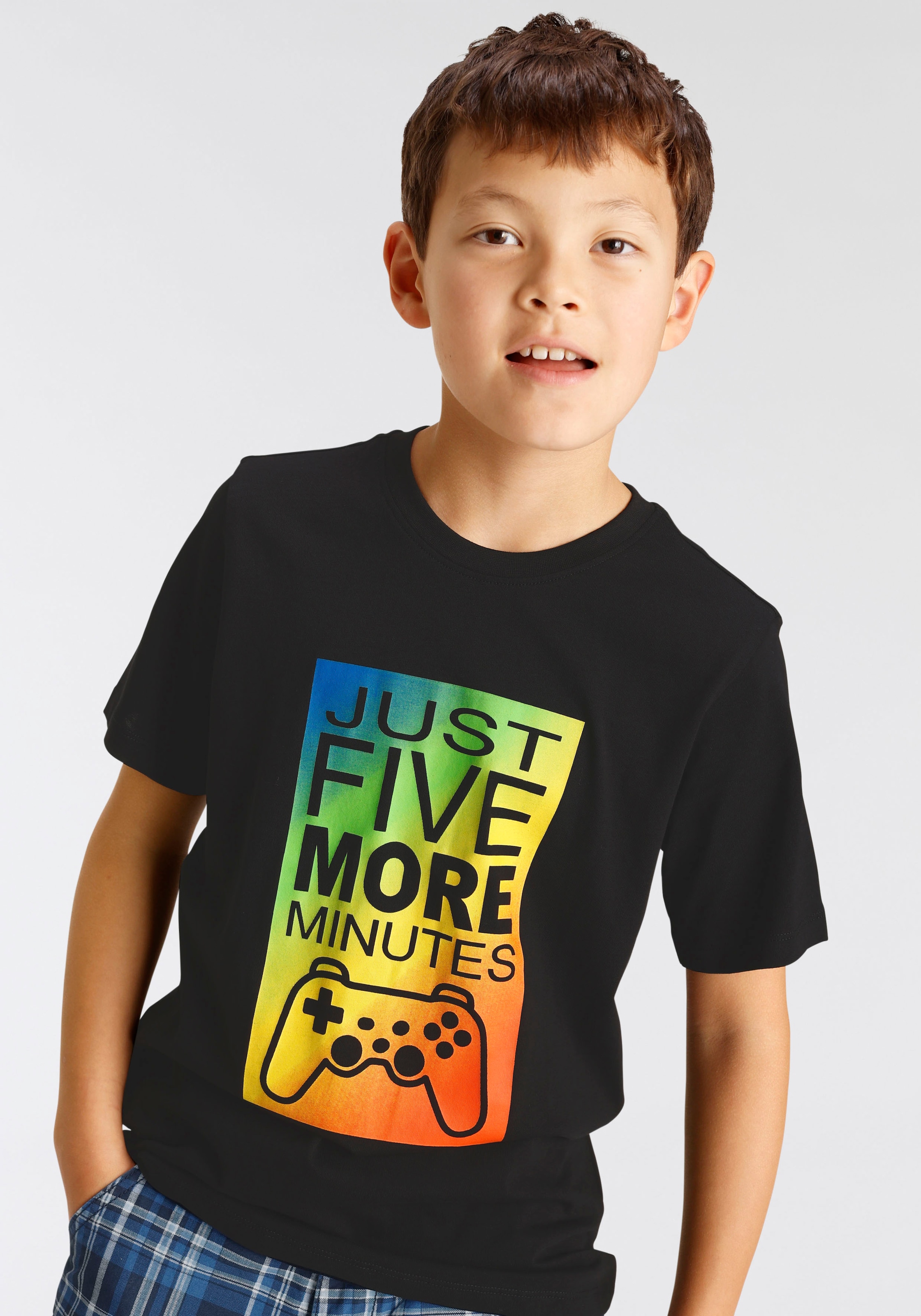 Gamer MORE 5 »JUST | online T-Shirt kaufen BAUR MINUTES«, KIDSWORLD Spruch