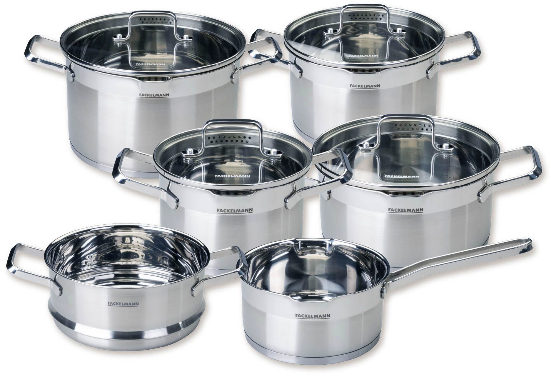 FACKELMANN Topf-Set "Bamberg, mit Dämpfeinsatz" Set, 10 Stk. tlg. Edelstahl günstig online kaufen