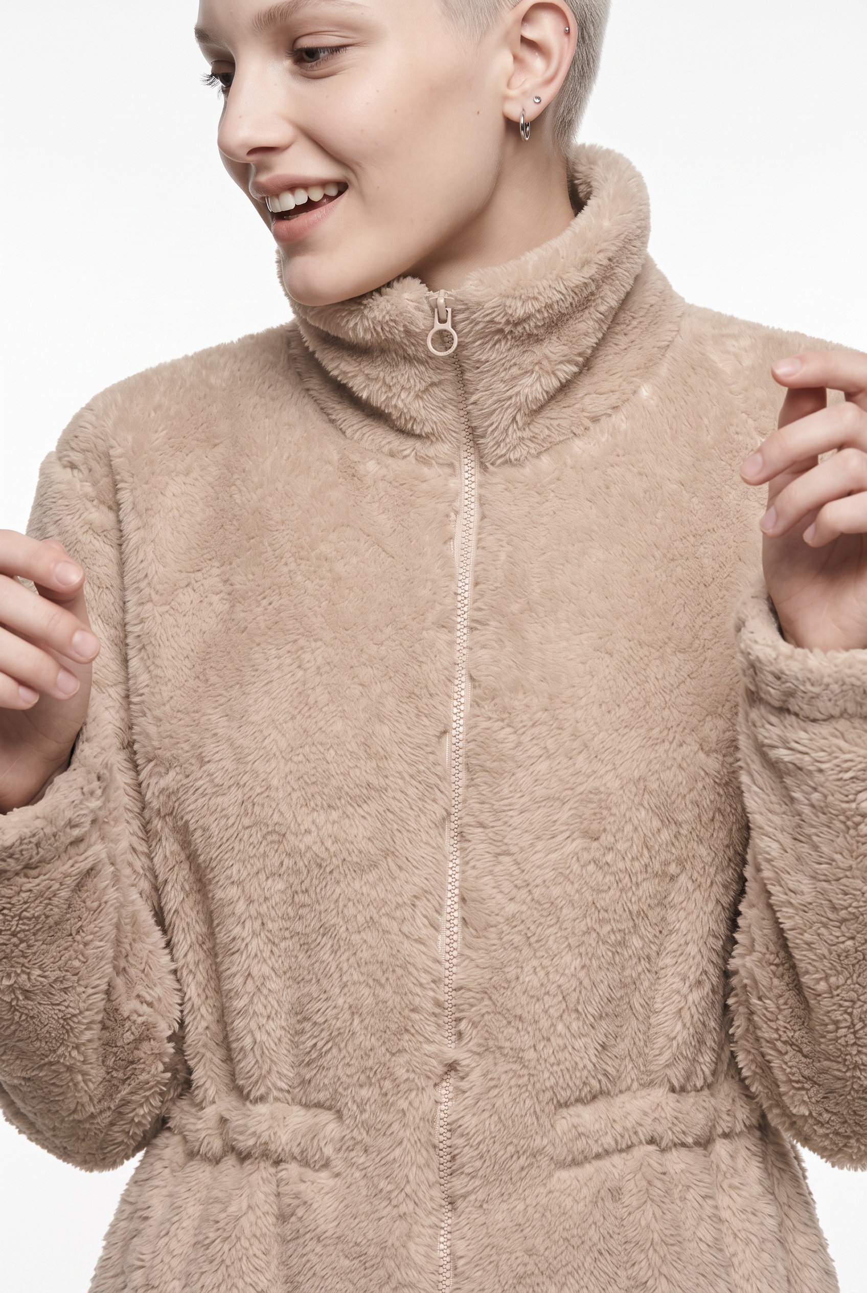 ONLY Plüschjacke »ONLCONTACT COAT CC OTW« Kunstfaser, Plüsch