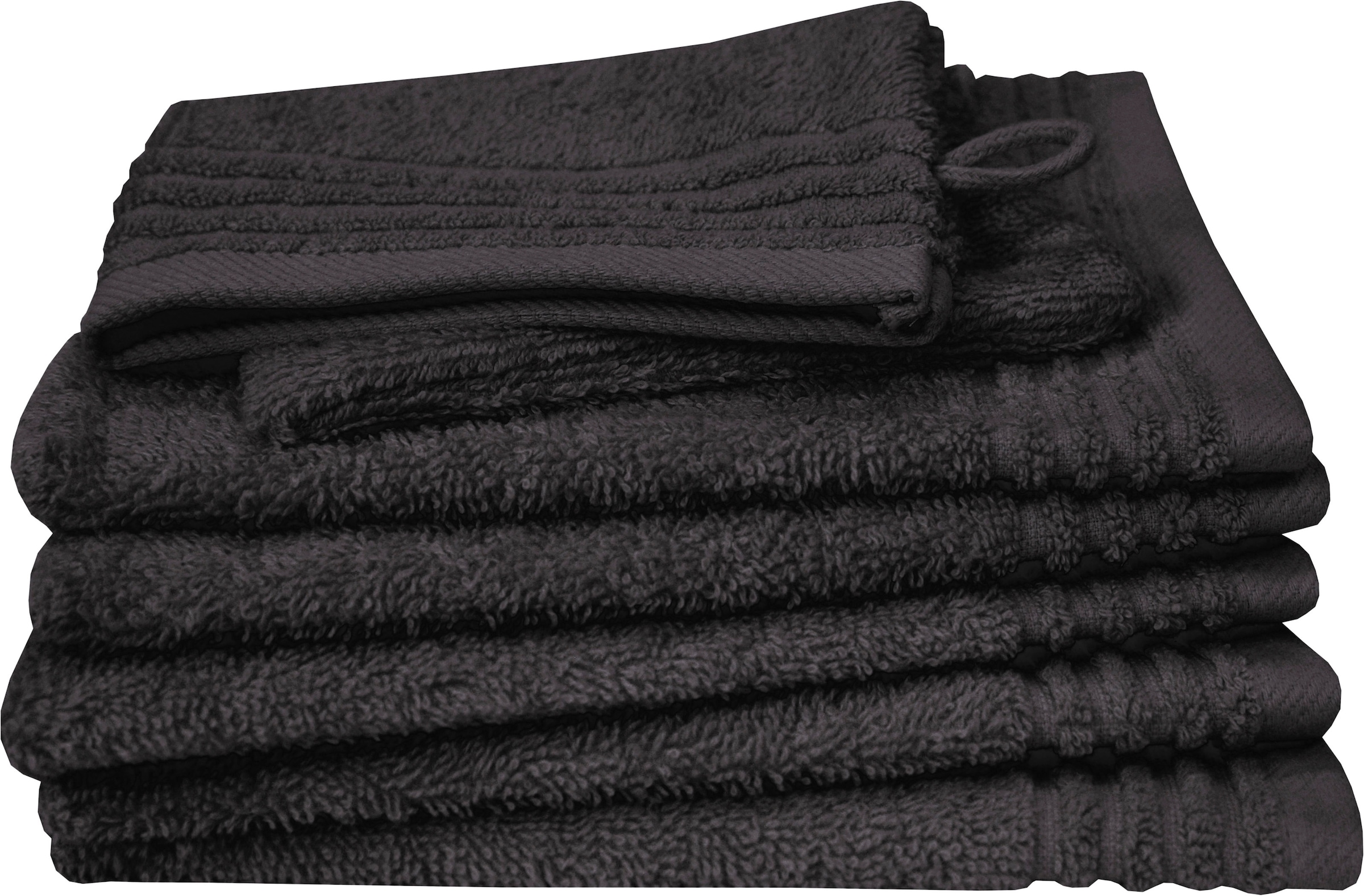 Dyckhoff Waschhandschuh "Waschhandschuh-Set BRILLANT 6-tlg., Baumwolle, 550 g/m²" Baumwolle
