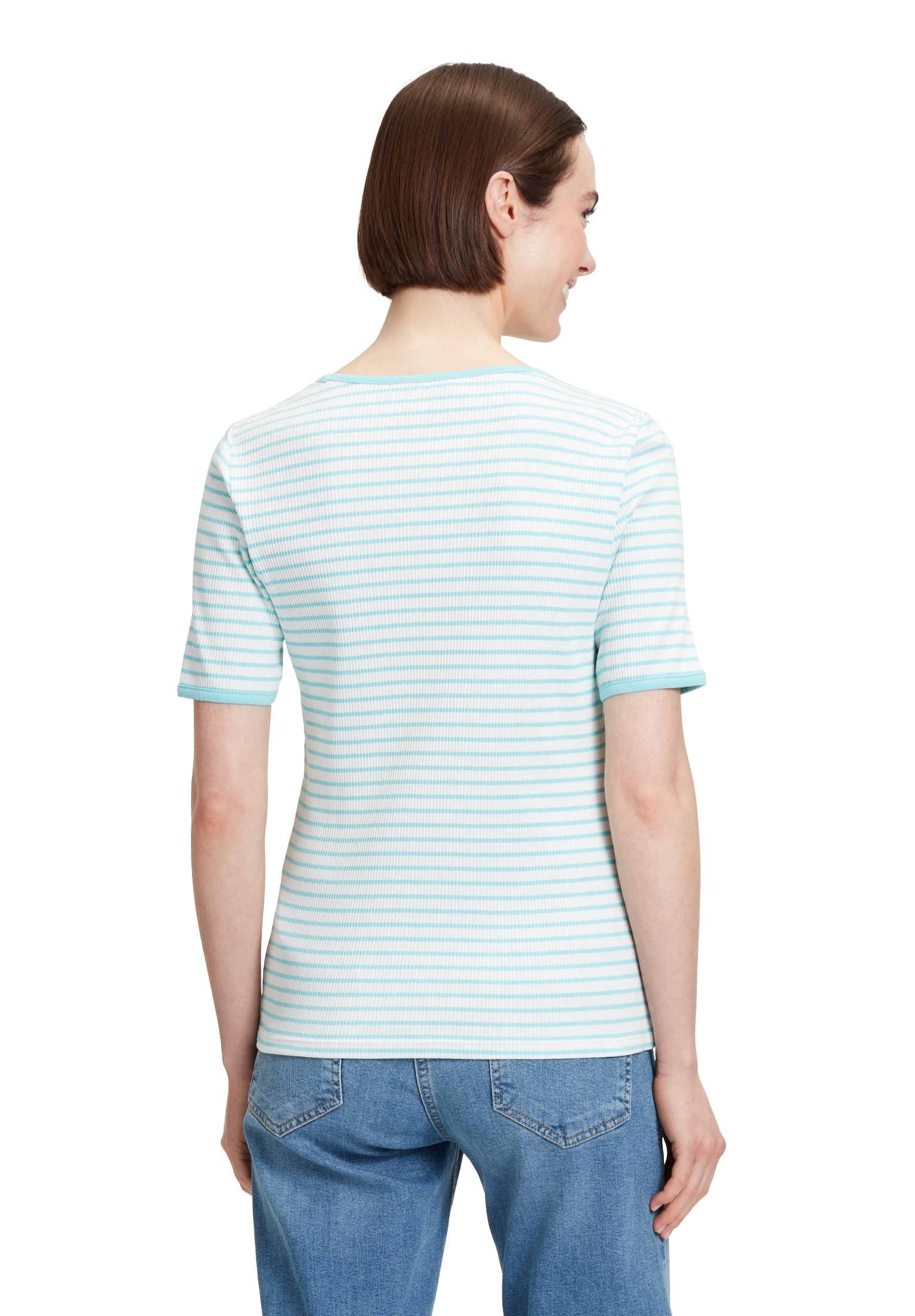 Betty Barclay Kurzarmshirt »Betty Barclay Damen Ringelshirt mit Rippenstruktur«, (1 tlg.), Material