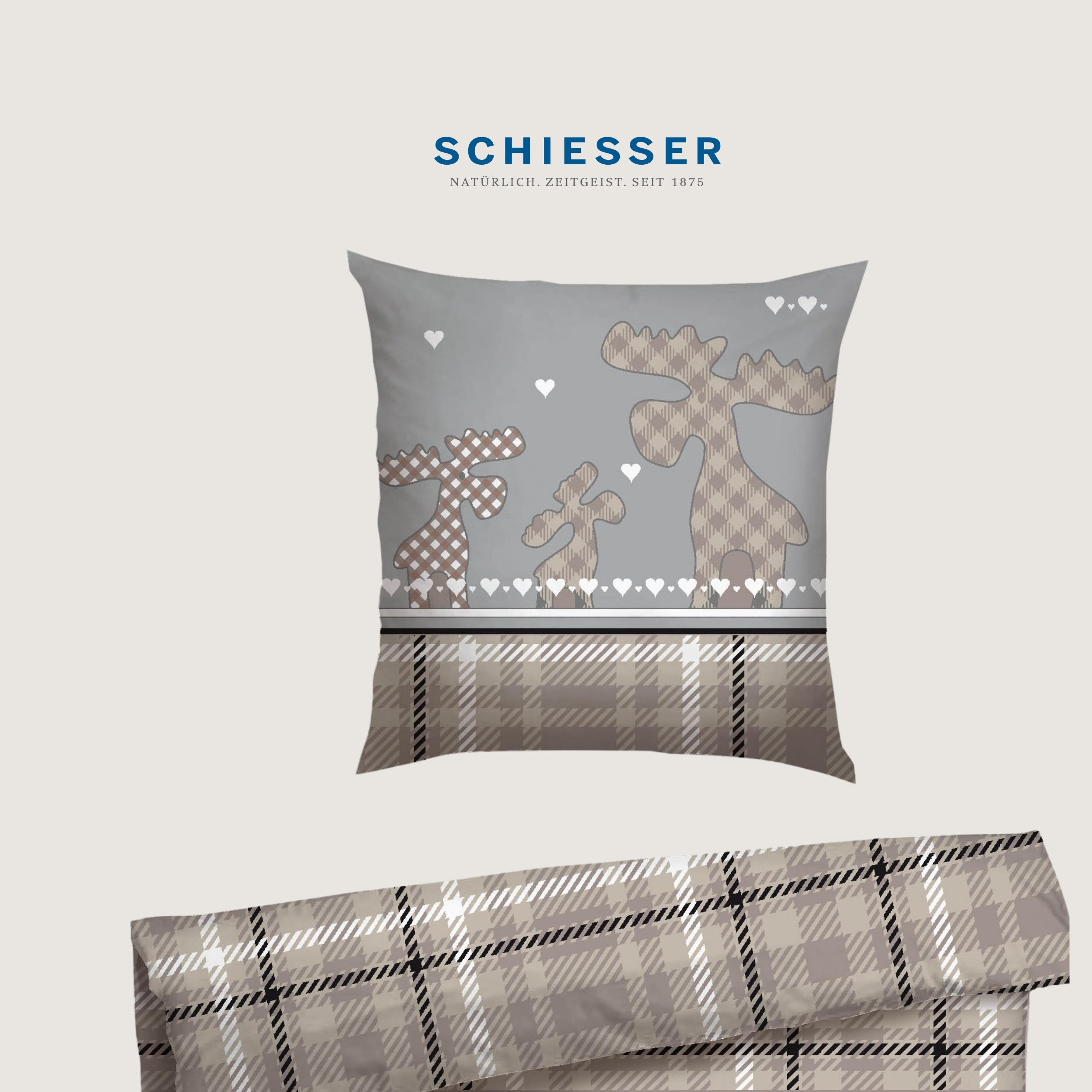 Thumbnail - Schiesser Bettwäsche "Salous aus weichem Baumwollflanell mit Winterprint" 2 Stk. tlg. Made in Green