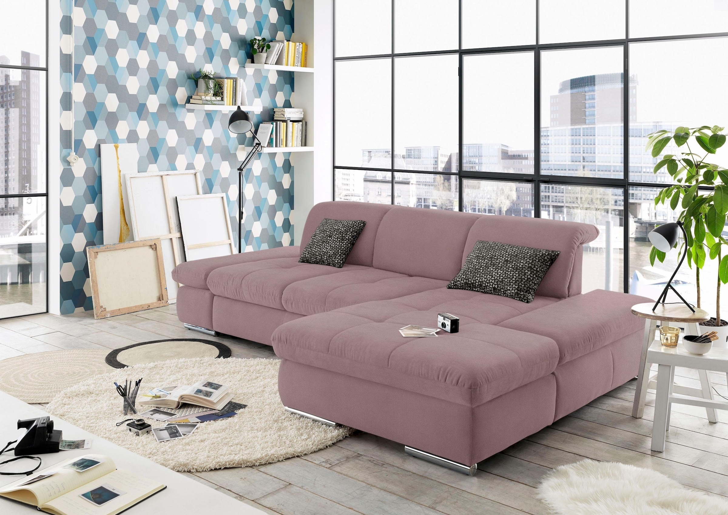 set one by Musterring Ecksofa "SO4100 V", mit verstellbaren Kopfteilen, wah günstig online kaufen