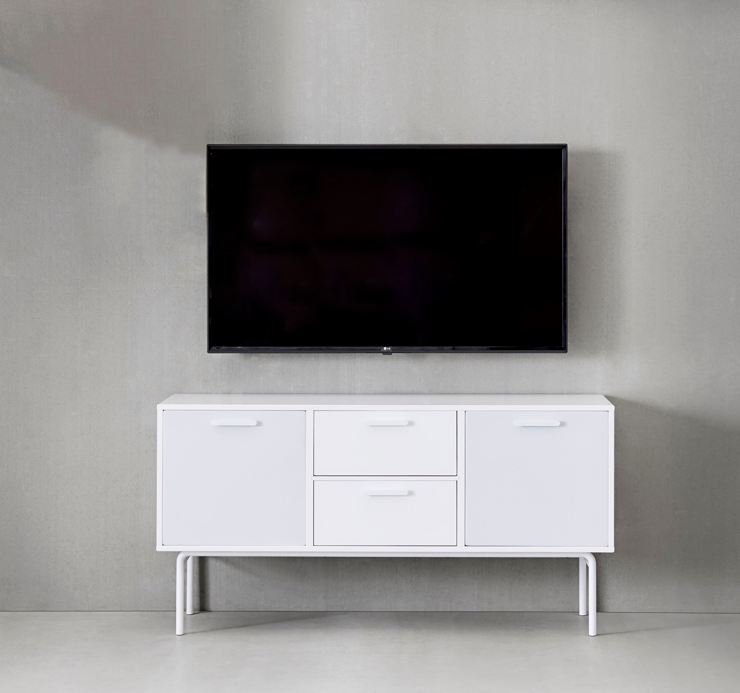 Hammel Furniture Media-Board »Keep by Hammel«, AV-Korpus auf Sockel, 2 Schubladen und 2 Stofftüren, Breite 113,8 cm